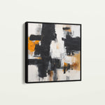 Abstract 1067 Canvas Art 16" x 16" / 40 x 40 cm / Black