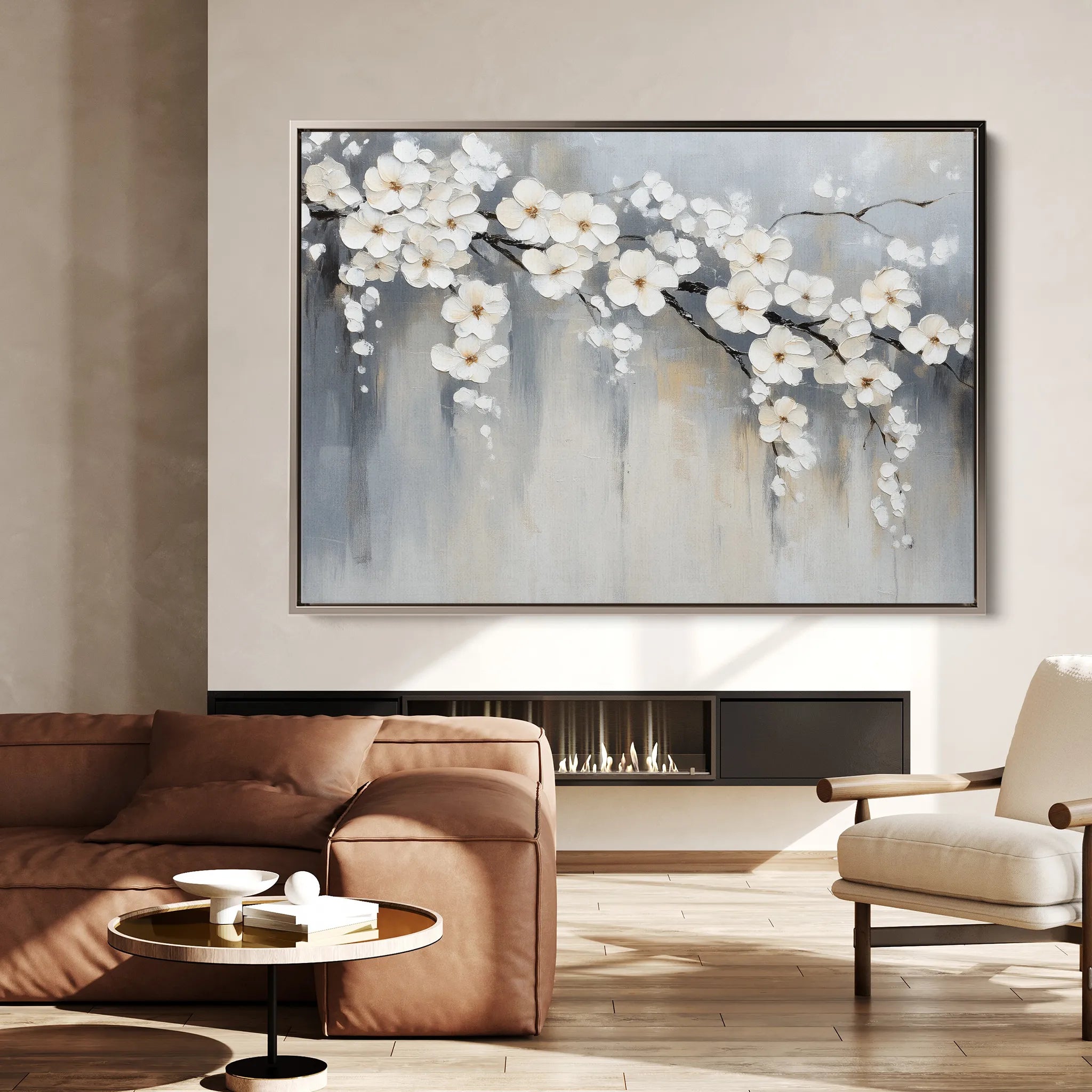 Floral 1067 Canvas Art 18" x 24" / 45 x 60 cm / Black