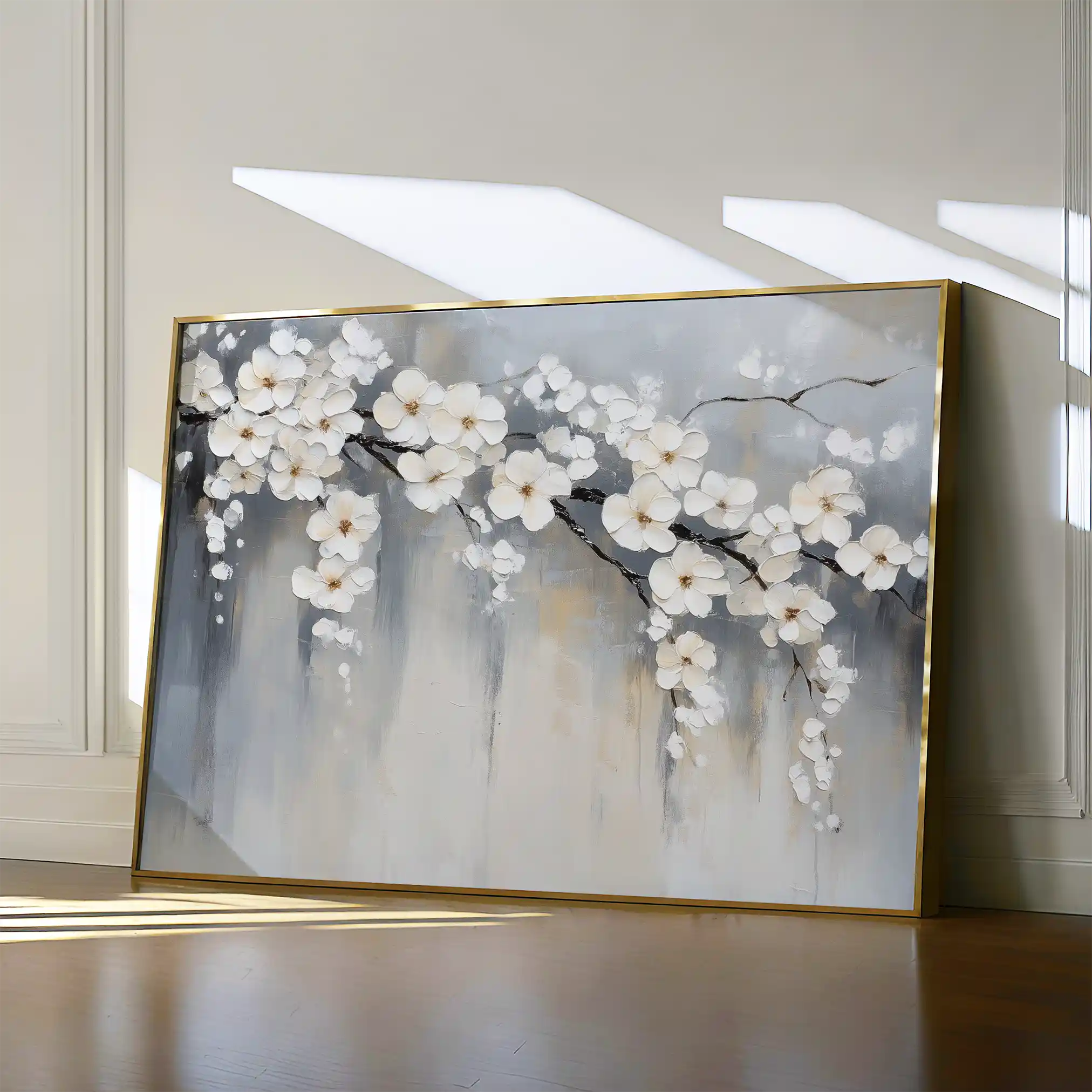 Floral 1067 Canvas Art 18" x 24" / 45 x 60 cm / Black