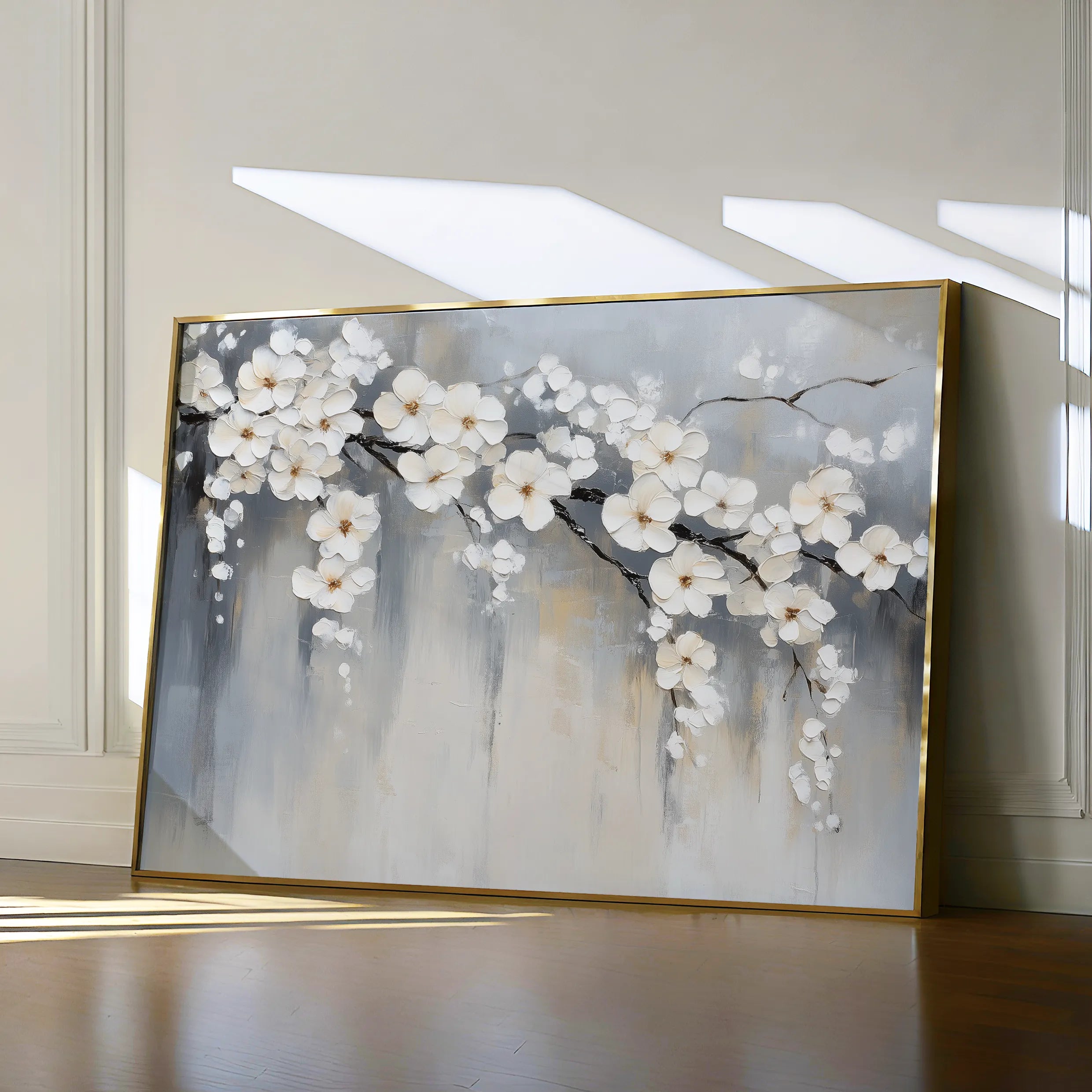 Floral 1067 Canvas Art 18" x 24" / 45 x 60 cm / Black
