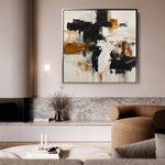Abstract 1068 Canvas Art 60 x 60 cm / Black