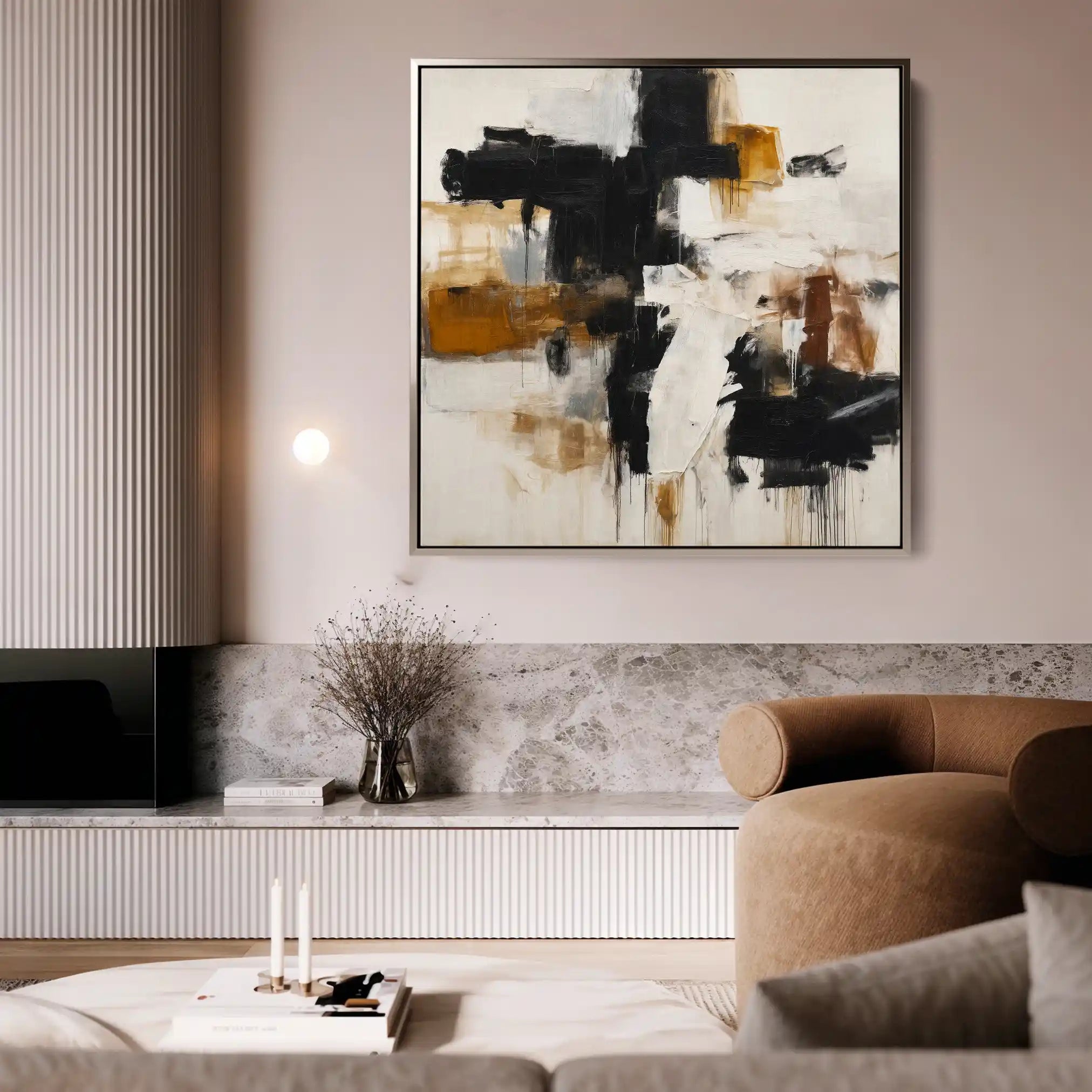 Abstract 1068 Canvas Art 60 x 60 cm / Black