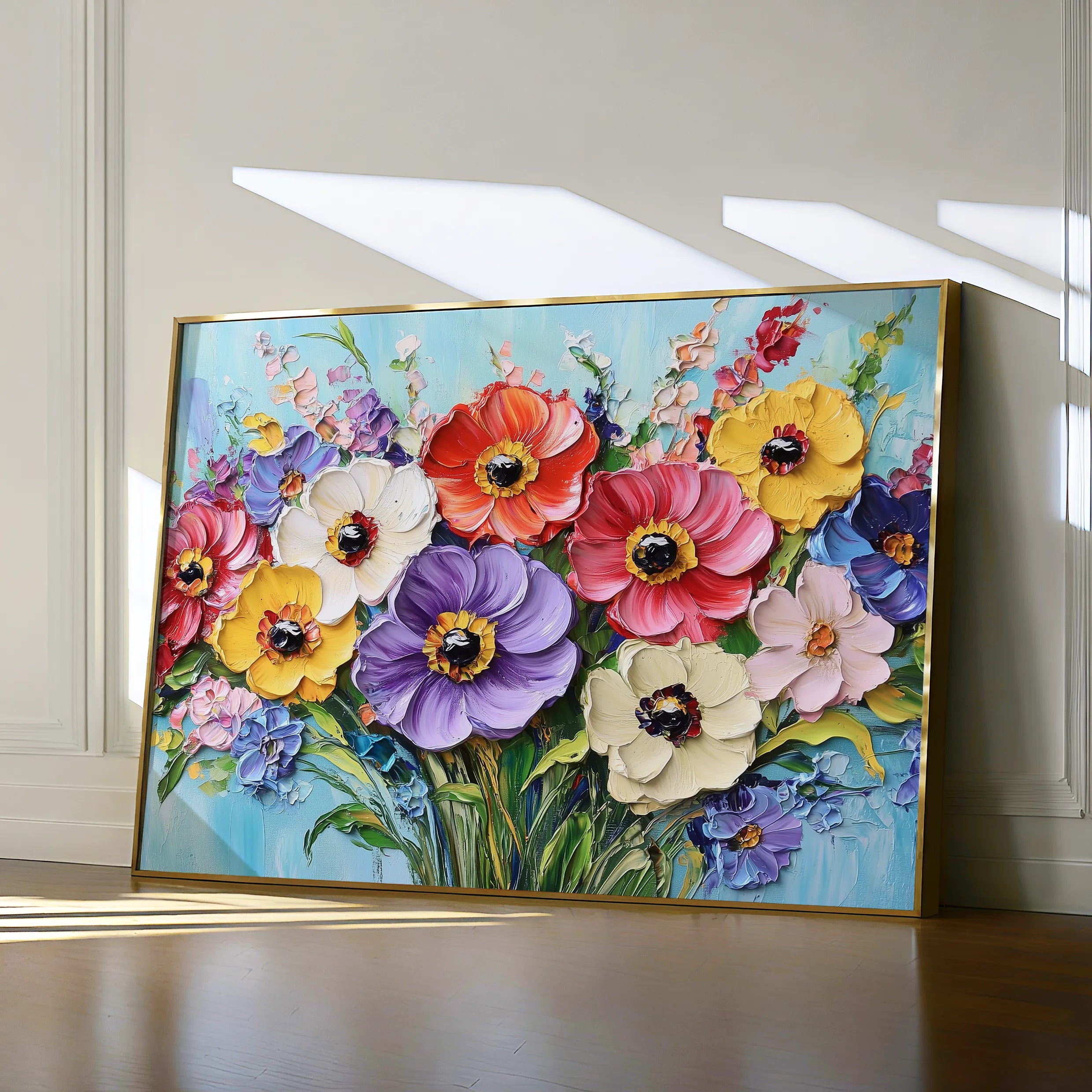 Floral 1068 Canvas Art 18" x 24" / 45 x 60 cm / Black