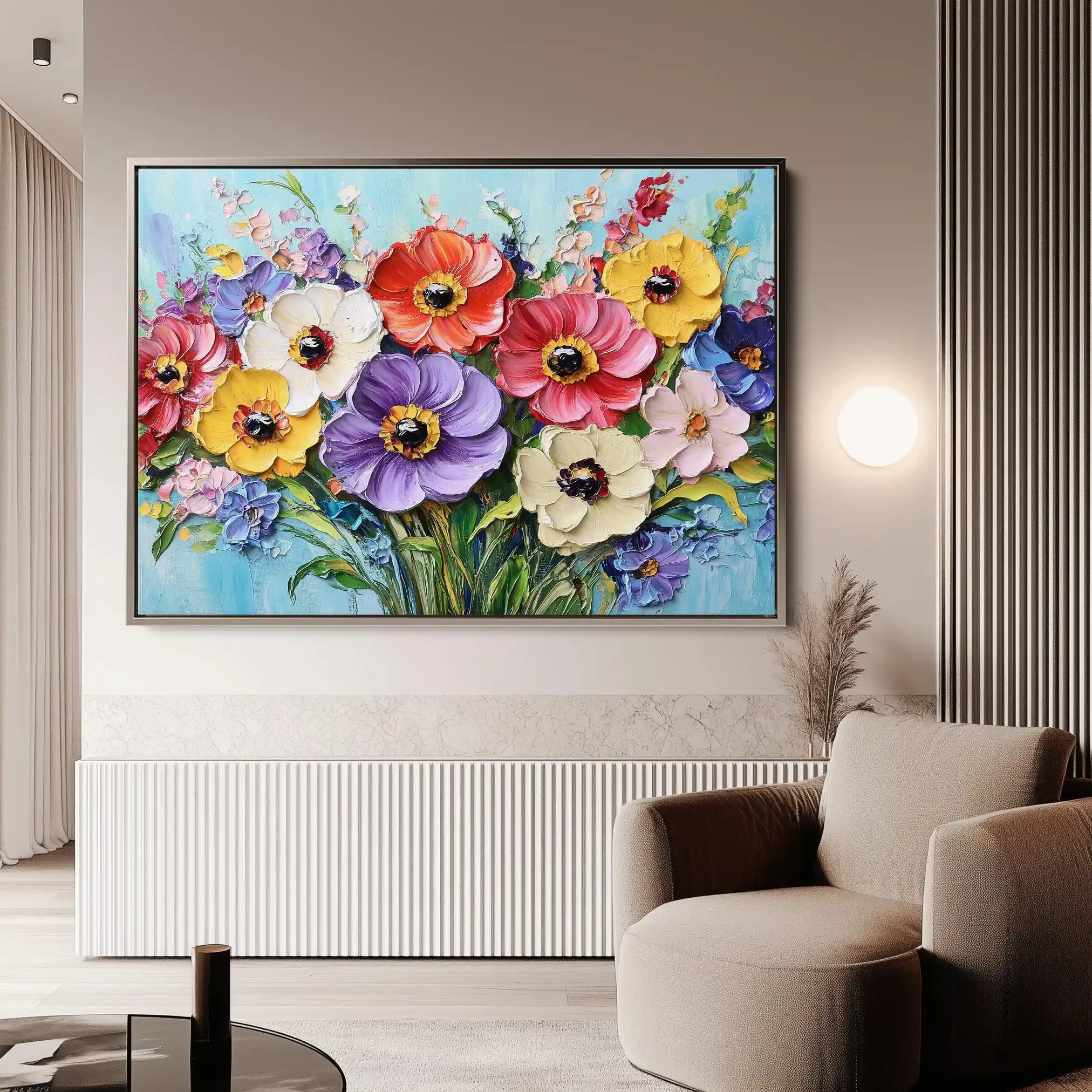 Floral 1068 Canvas Art 60 x 40 cm / Black