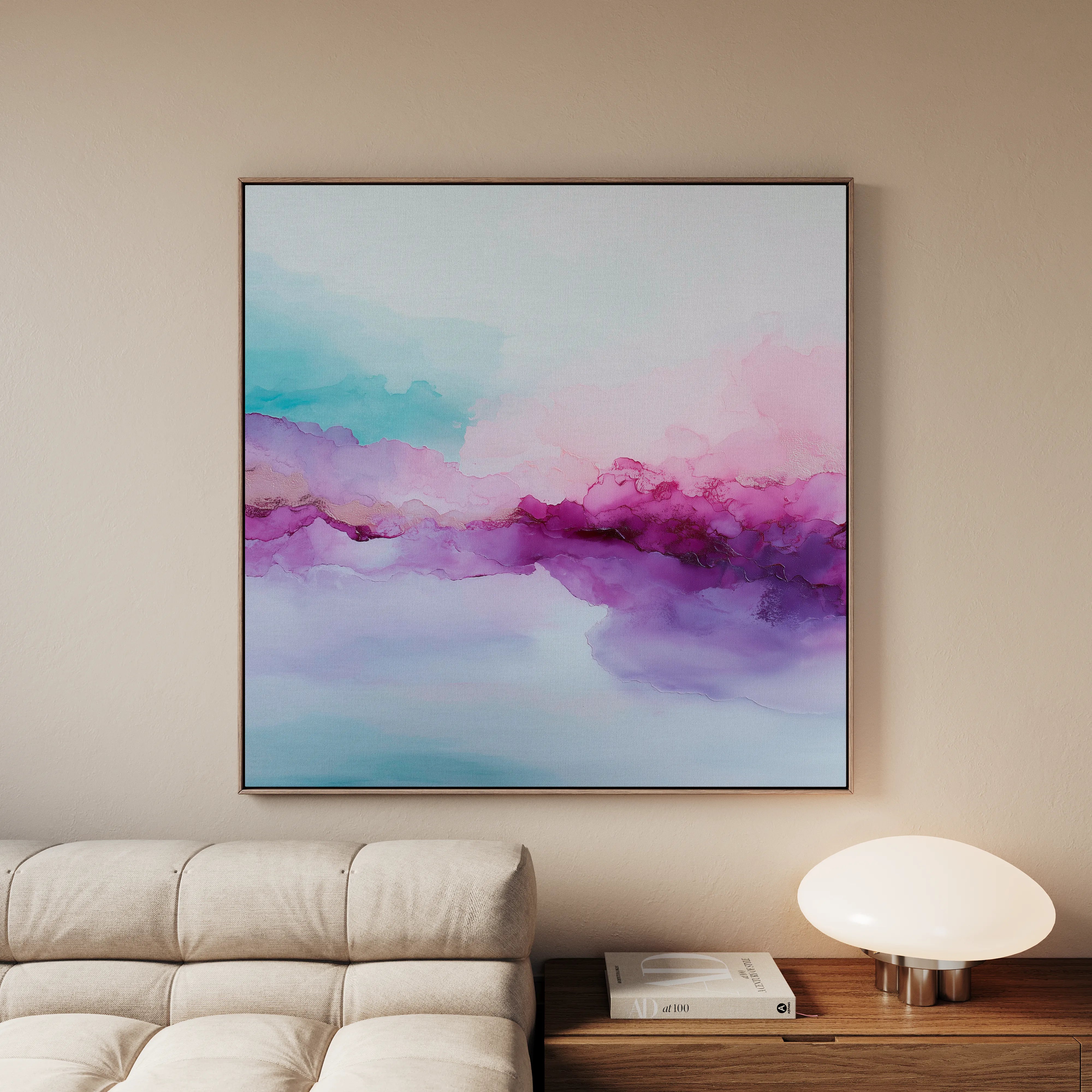 Abstract 1069 Canvas Art 16" x 16" / 40 x 40 cm / Black