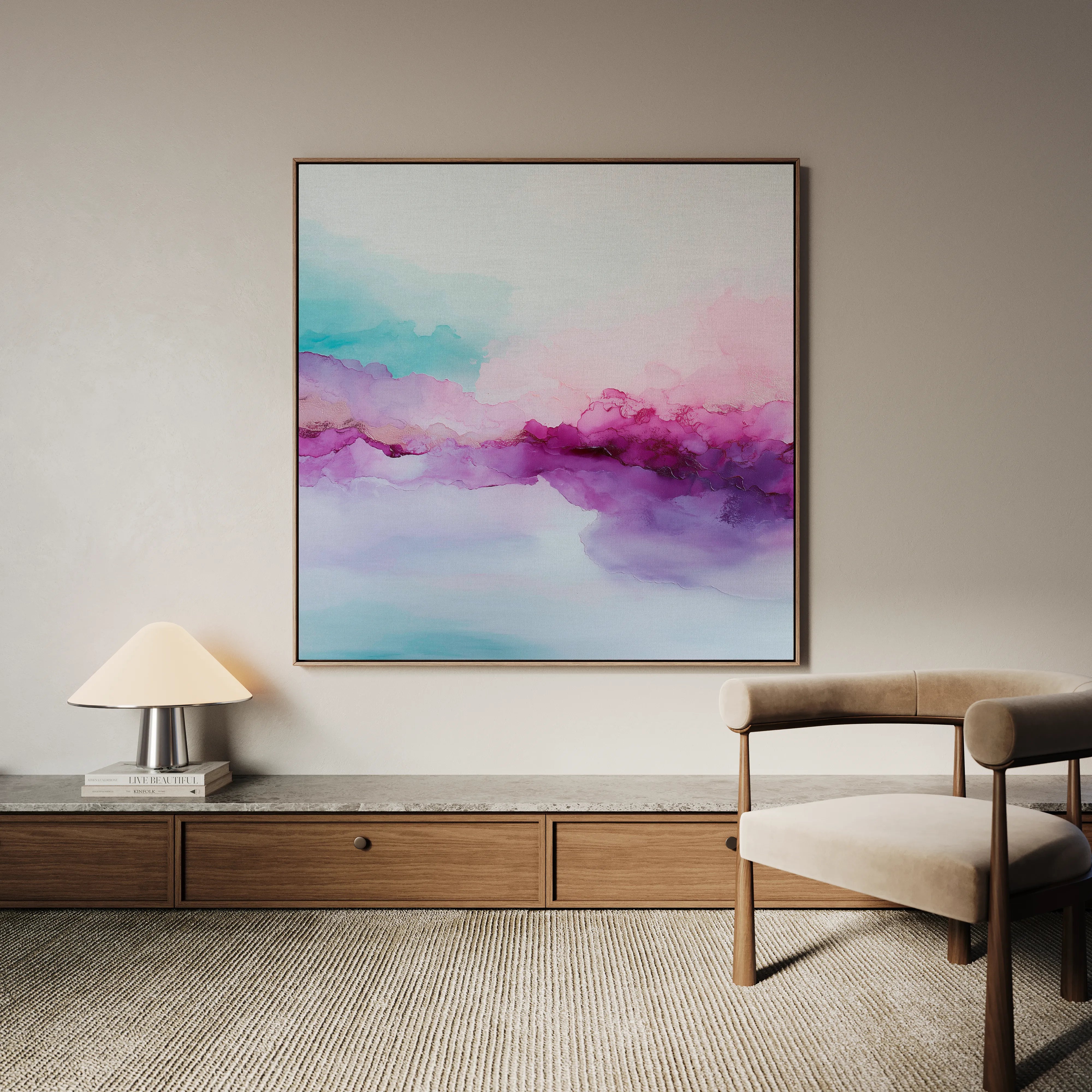 Abstract 1069 Canvas Art 16" x 16" / 40 x 40 cm / Black