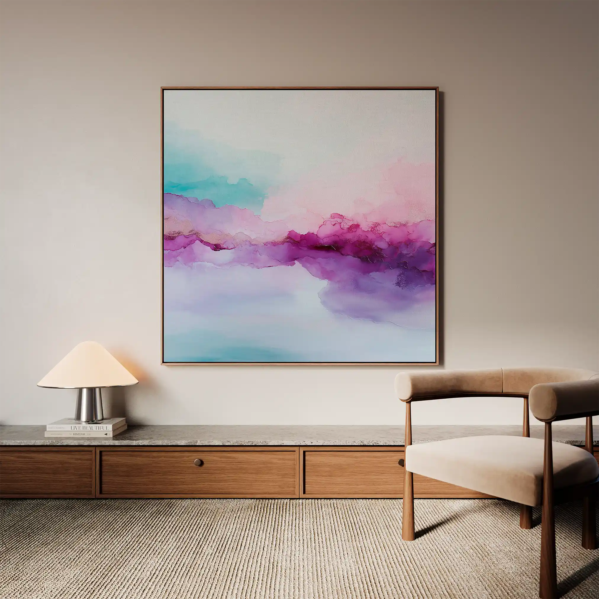 Abstract 1069 Canvas Art 60 x 60 cm / Black