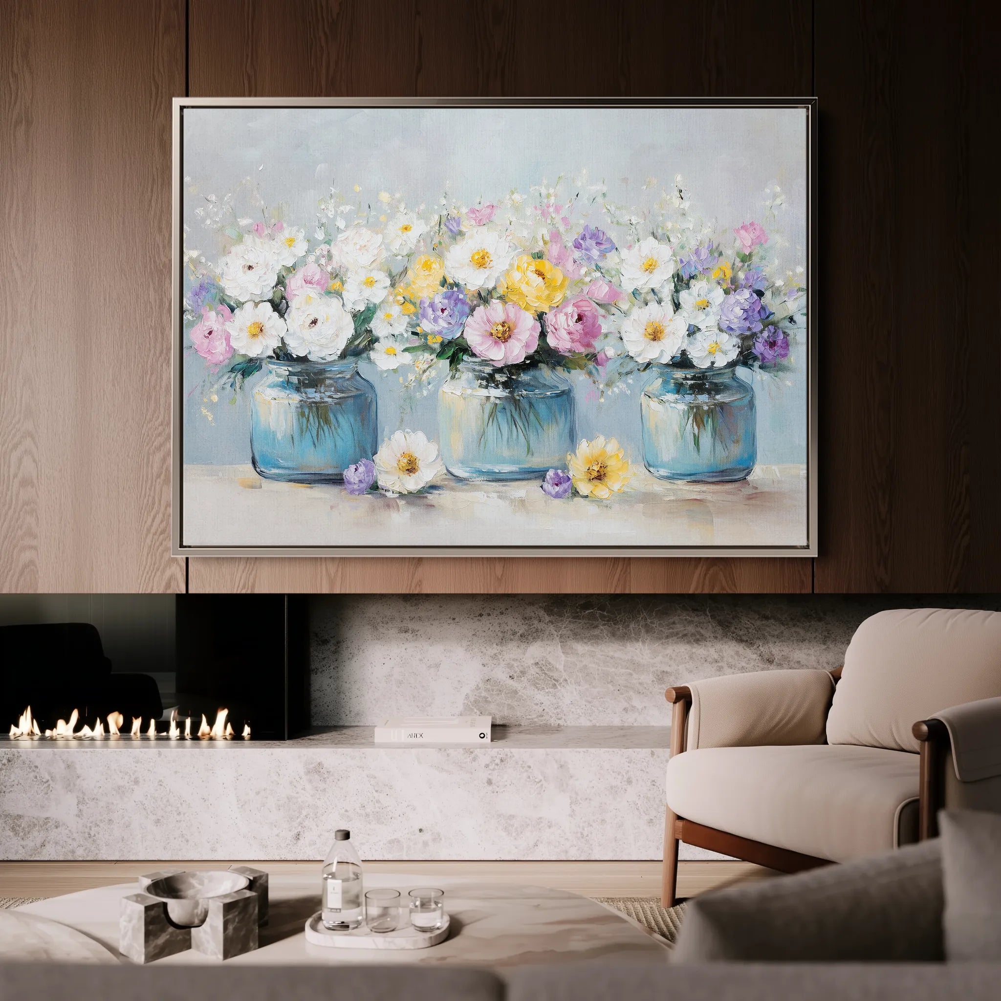 Floral 1069 Canvas Art 18" x 24" / 45 x 60 cm / Black