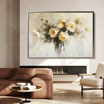 Floral 107 Canvas Art 18" x 24" / 45 x 60 cm / Black