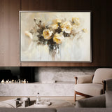 Floral 107 Canvas Art 18" x 24" / 45 x 60 cm / Black