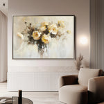 Floral 107 Canvas Art 18" x 24" / 45 x 60 cm / Black