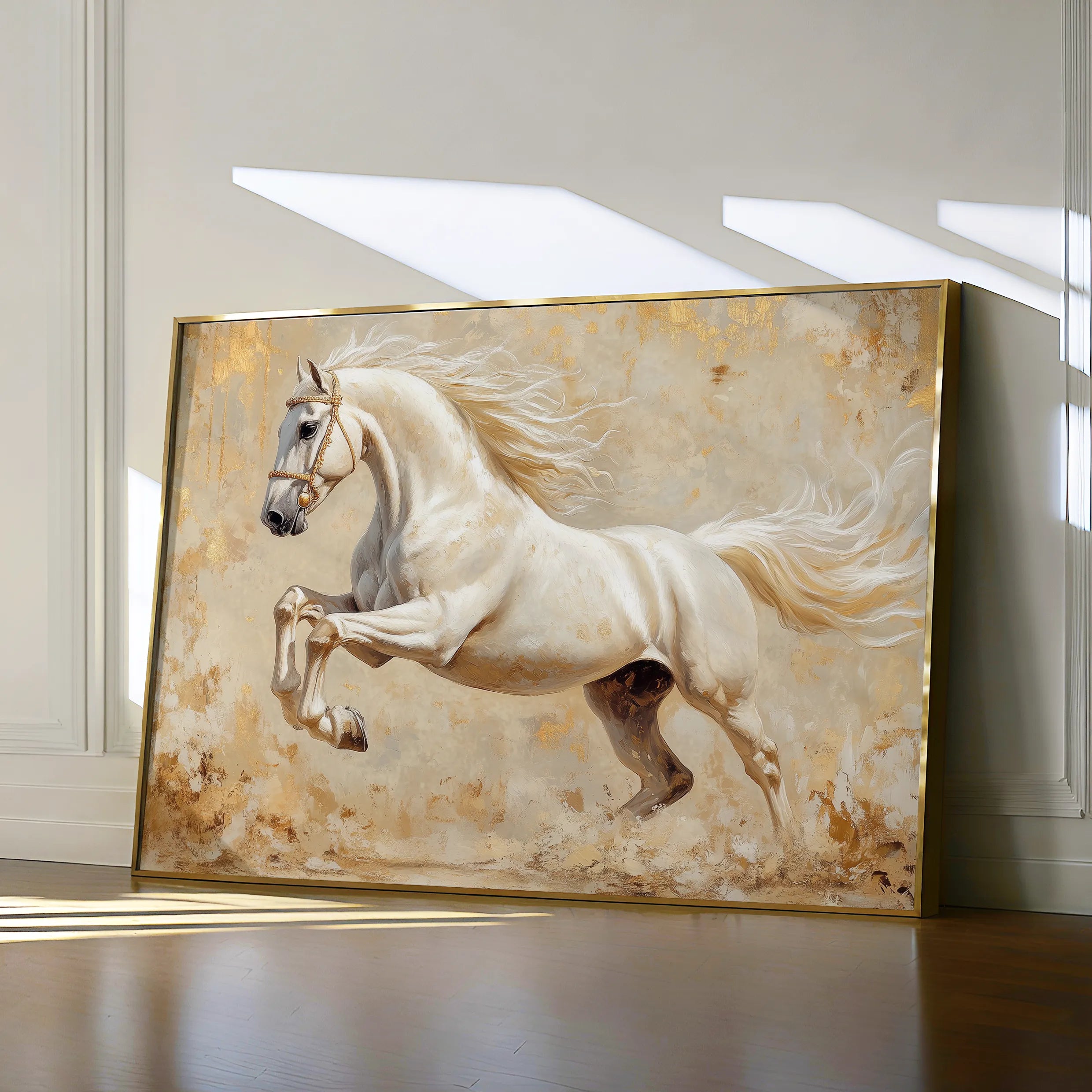 Horses 107 Canvas Art 18" x 24" / 45 x 60 cm / Black