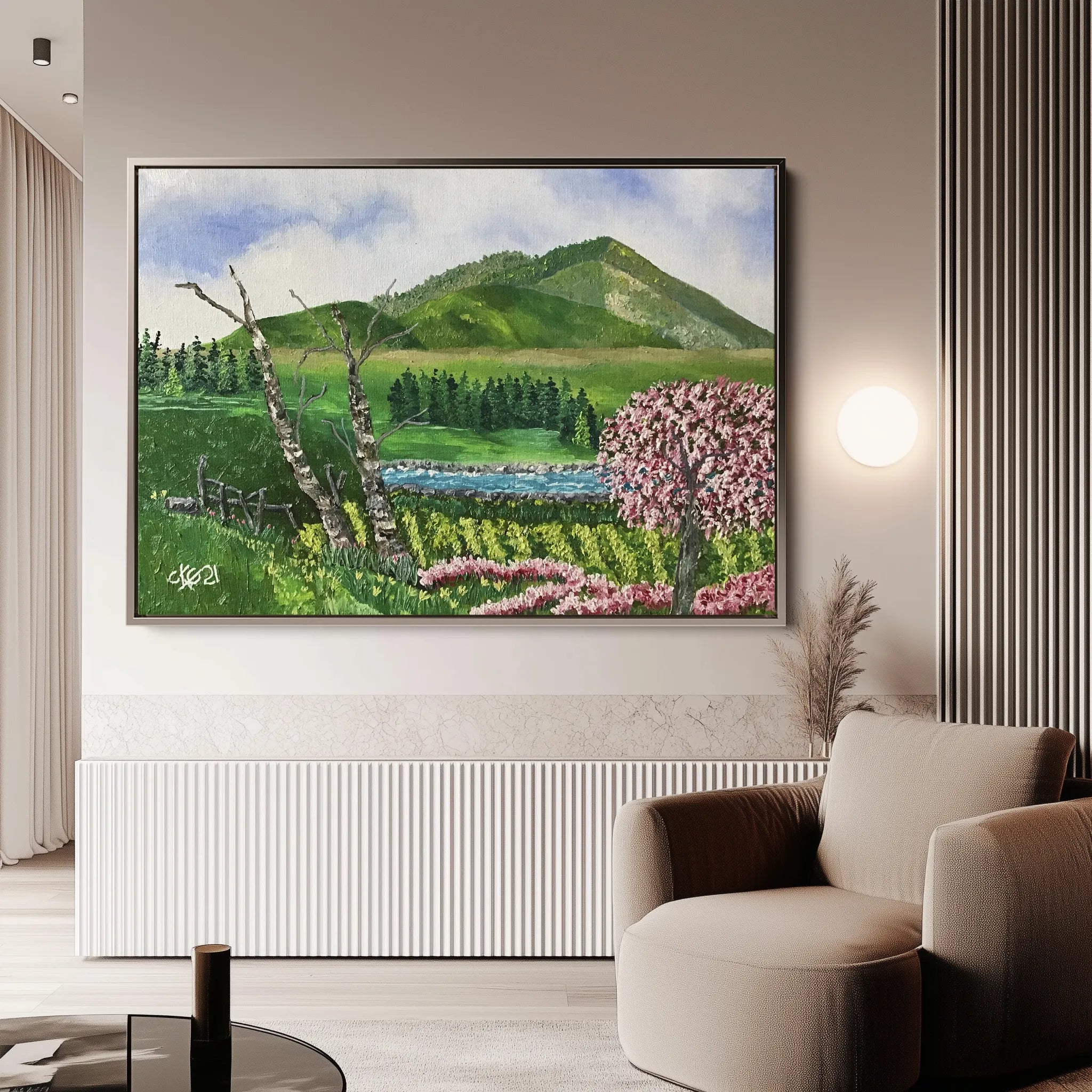 Landscape 107 Canvas Art 18" x 24" / 45 x 60 cm / Black