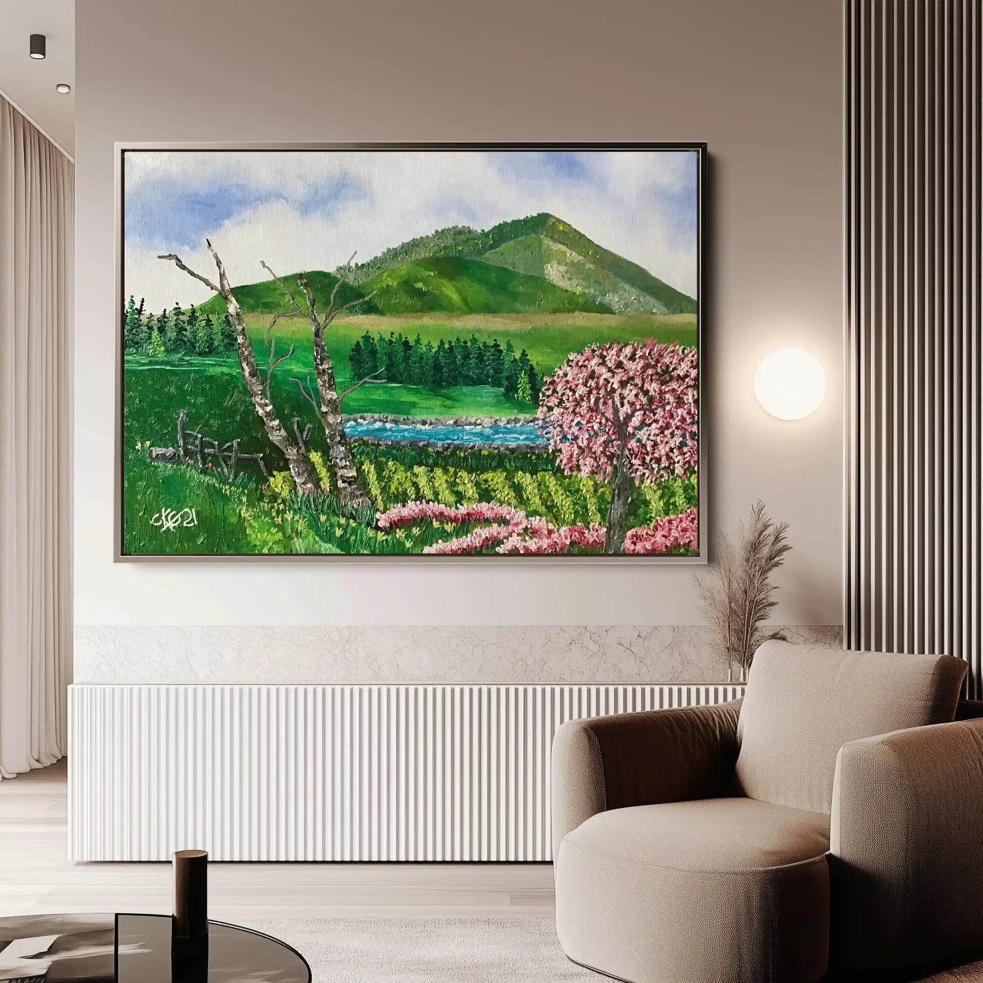 Landscape 107 Canvas Art 60 x 40 cm / Black