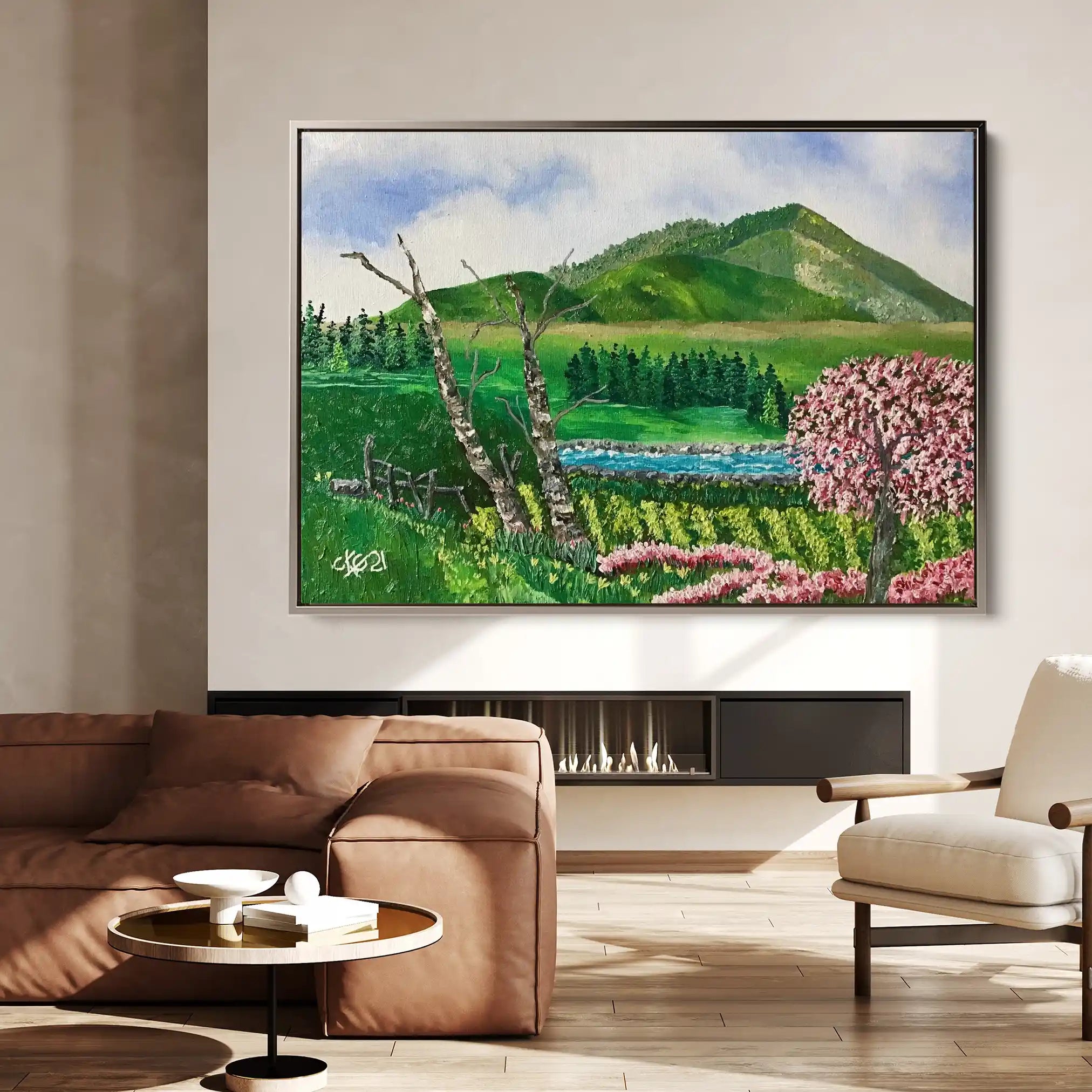 Landscape 107 Canvas Art 60 x 40 cm / Black