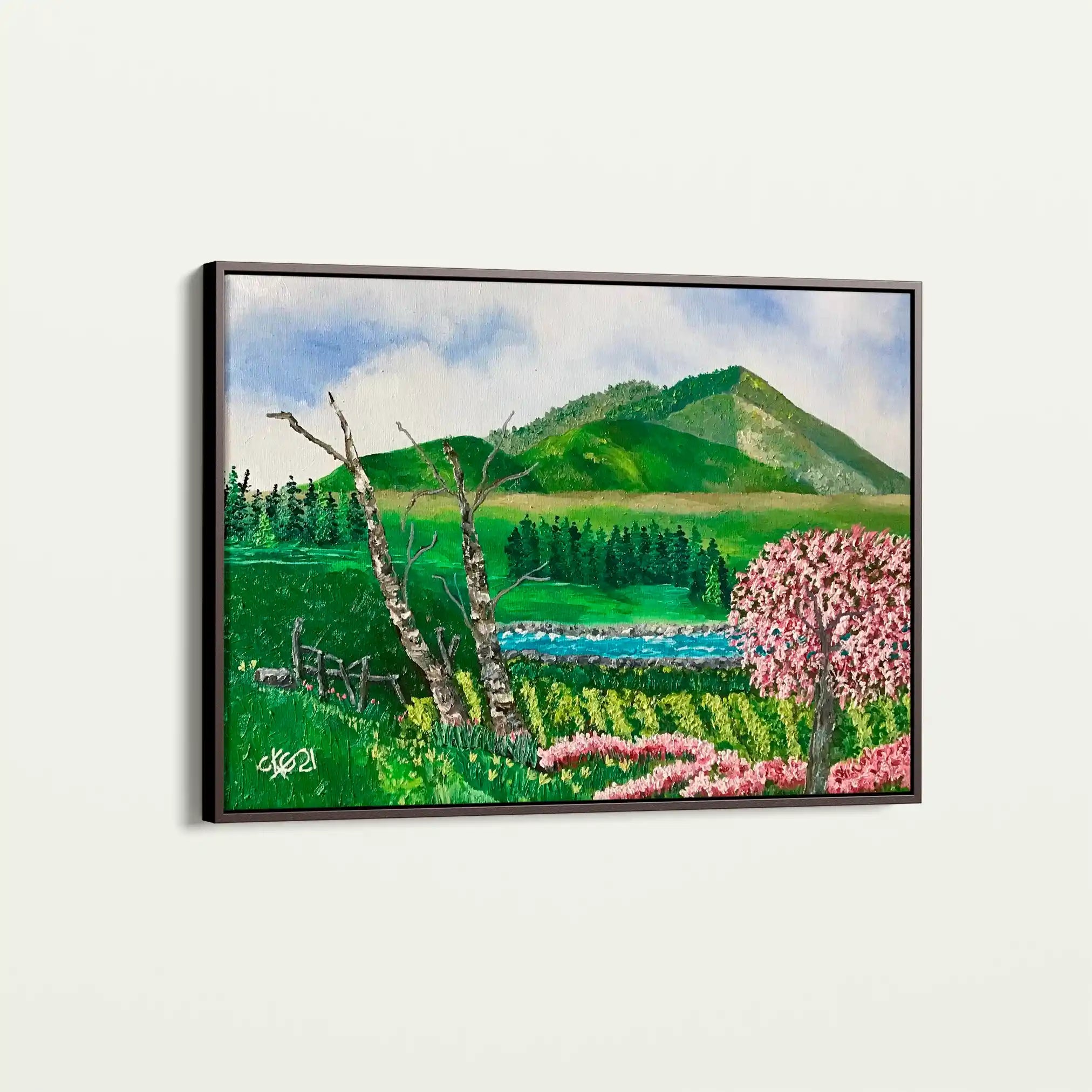 Landscape 107 Canvas Art 60 x 40 cm / Black