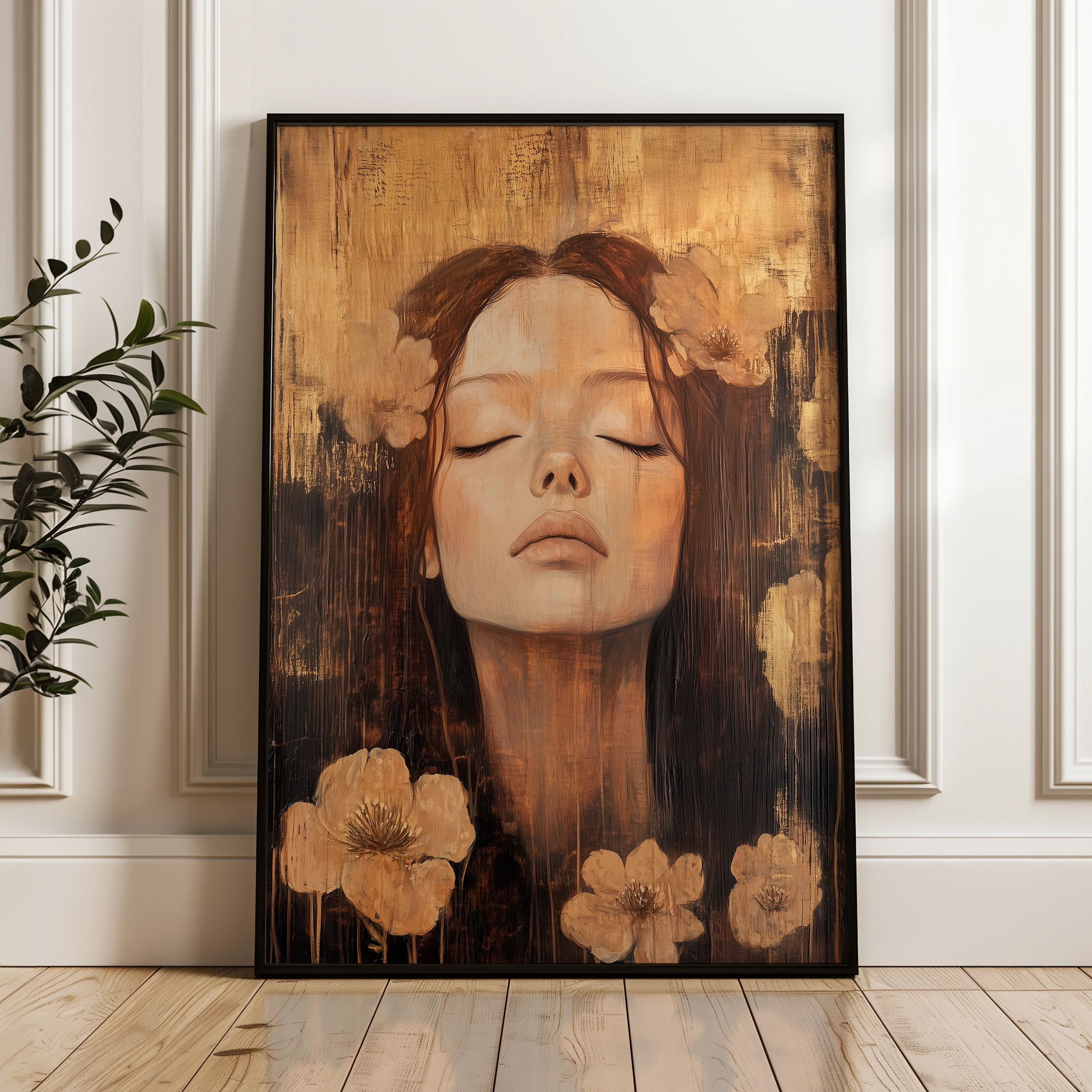 Portrait 107 Canvas Art 18" x 24" / 45 x 60 cm / Black