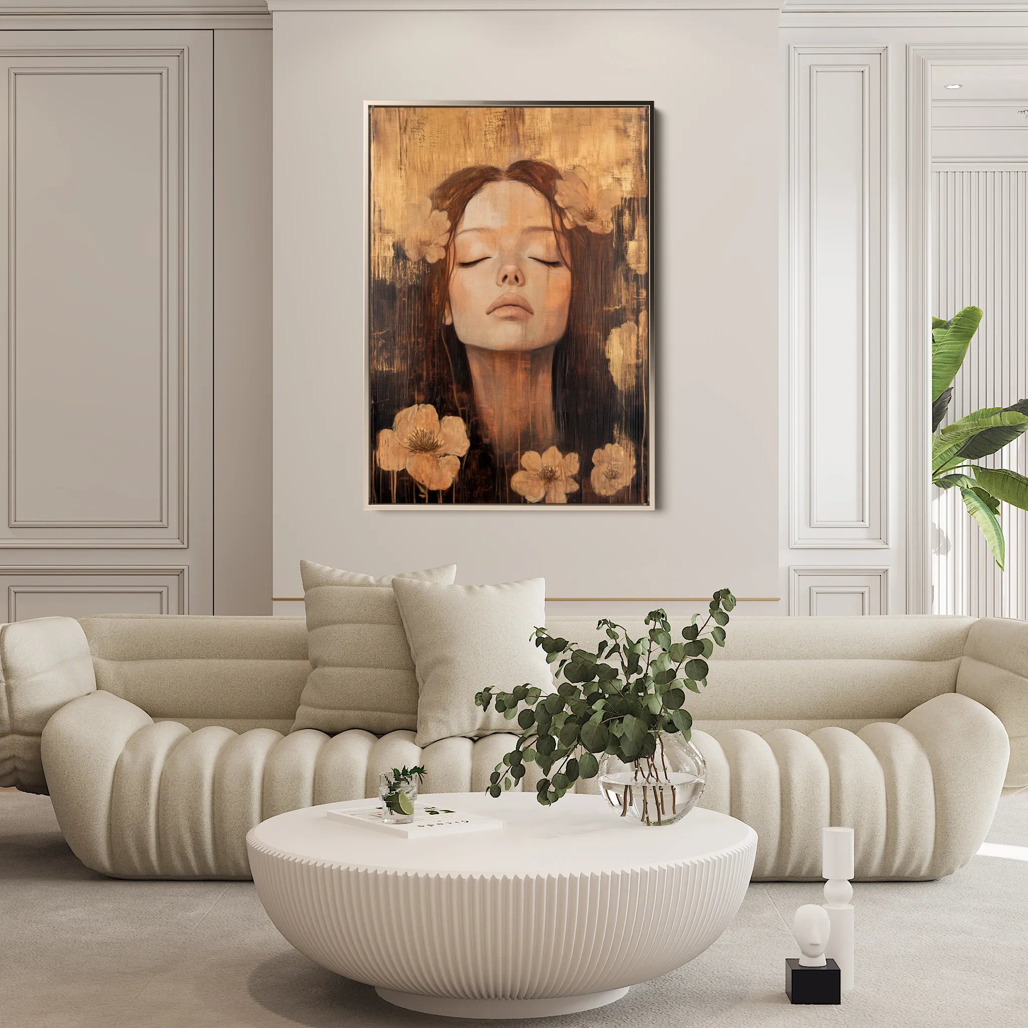 Portrait 107 Canvas Art 18" x 24" / 45 x 60 cm / Black