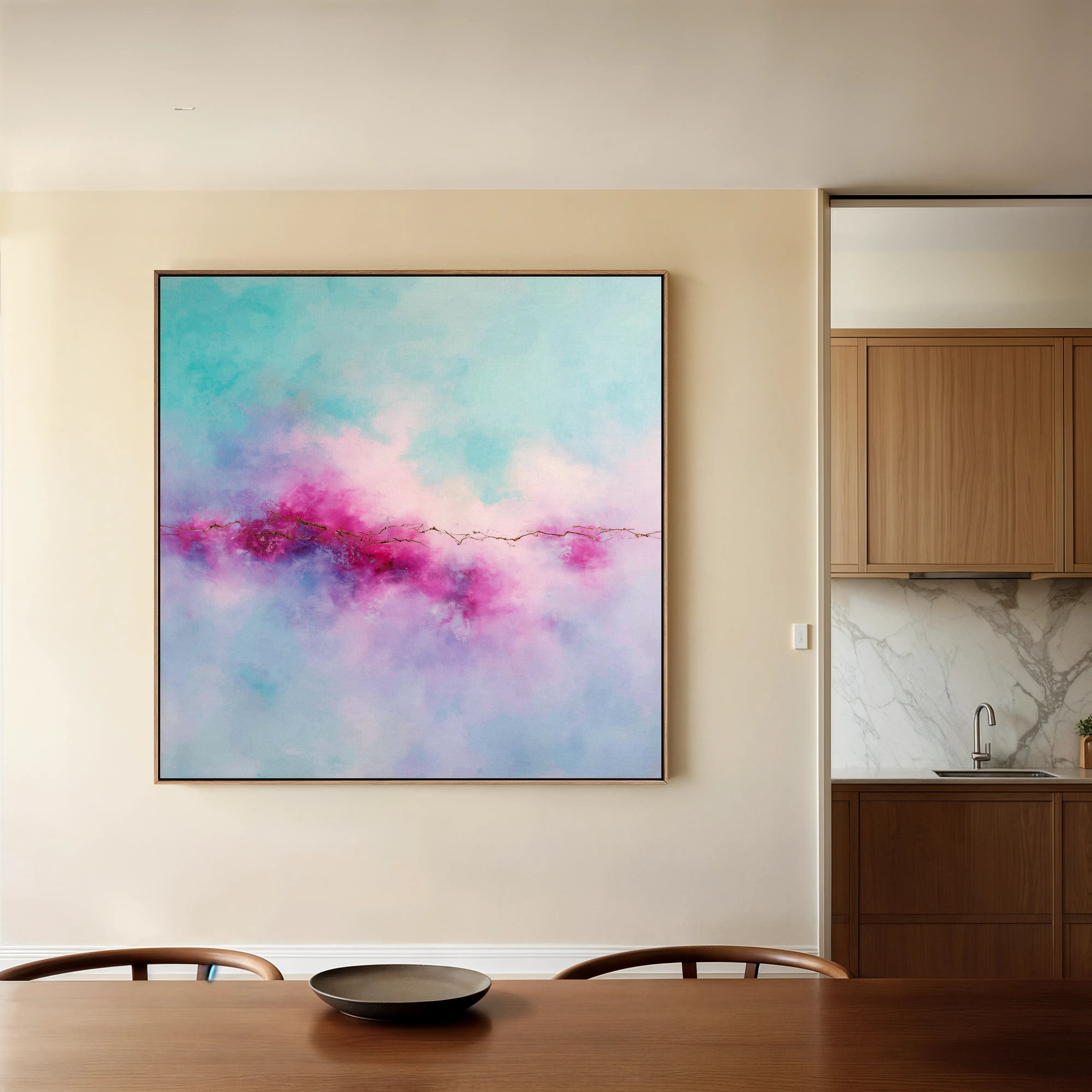 Abstract 1070 Canvas Art 16" x 16" / 40 x 40 cm / Black
