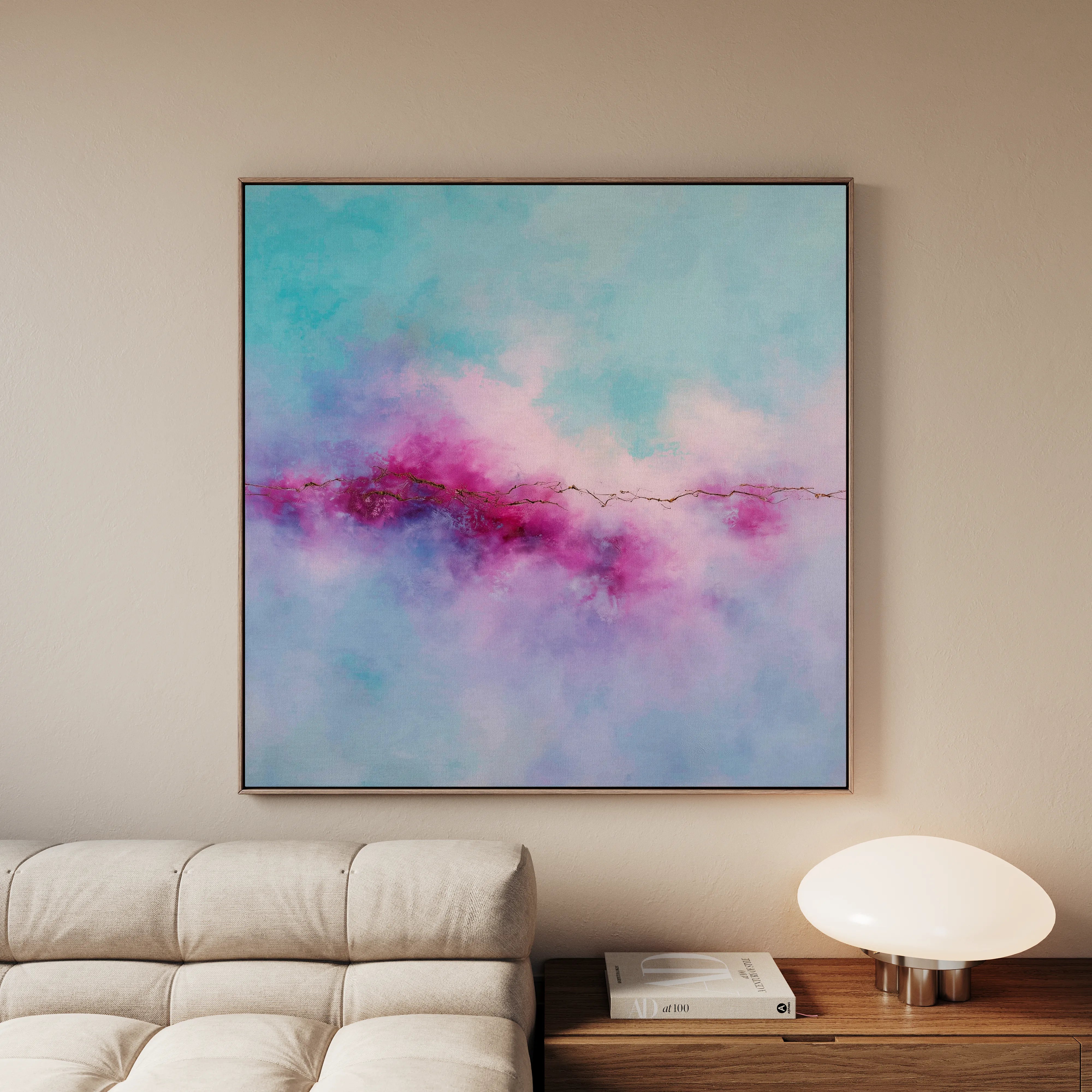 Abstract 1070 Canvas Art 16" x 16" / 40 x 40 cm / Black