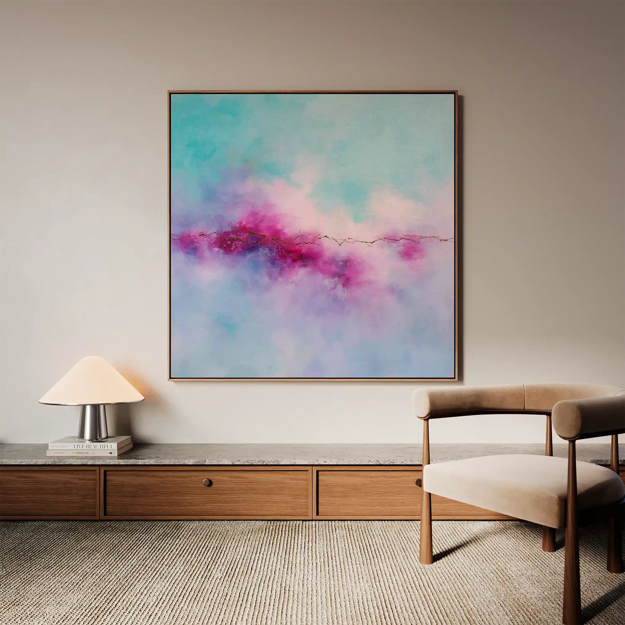 Abstract 1070 Canvas Art 60 x 60 cm / Black