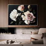 Floral 1070 Canvas Art 18" x 24" / 45 x 60 cm / Black