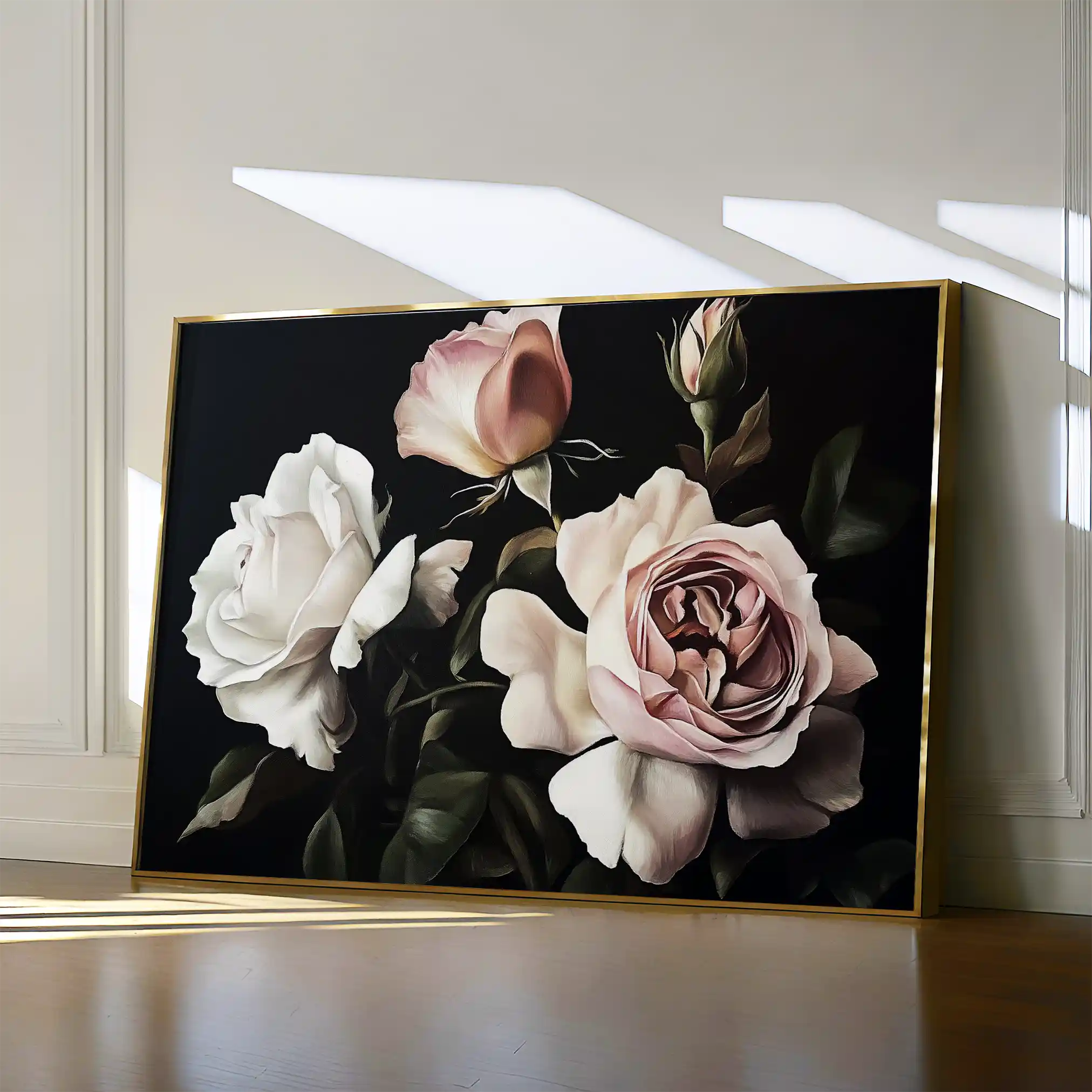 Floral 1070 Canvas Art 60 x 40 cm / Black