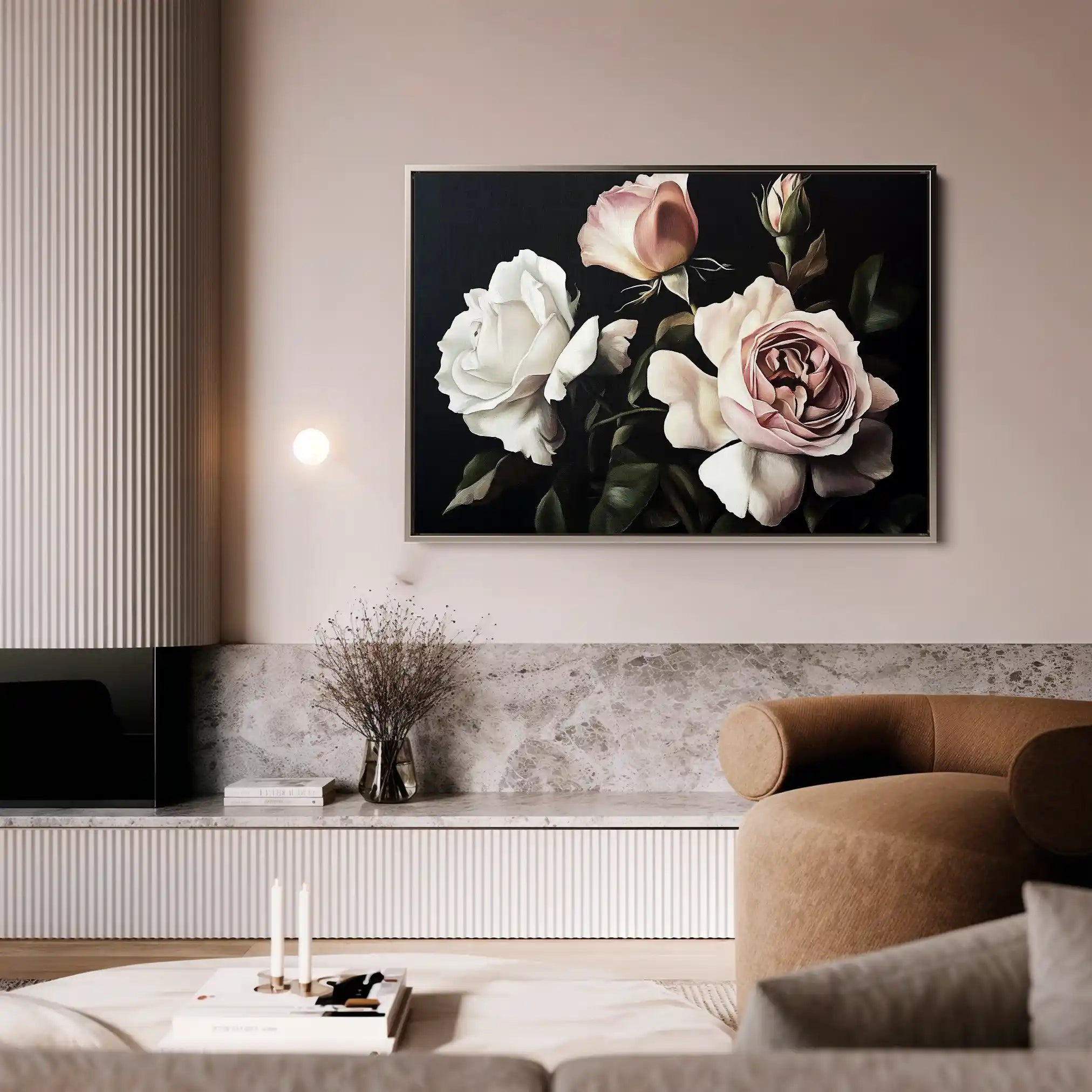 Floral 1070 Canvas Art 60 x 40 cm / Black
