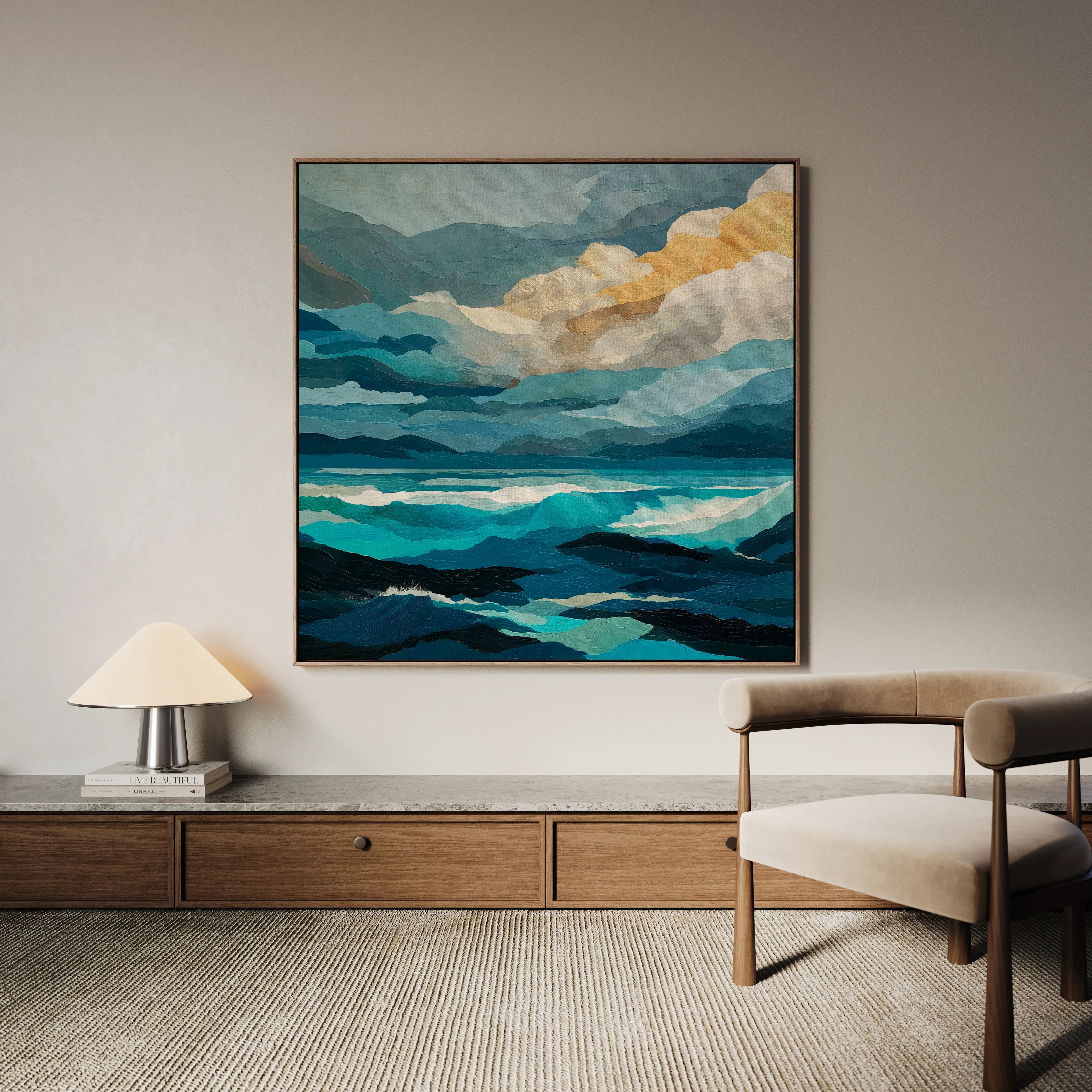 Abstract 1071 Canvas Art 16" x 16" / 40 x 40 cm / Black