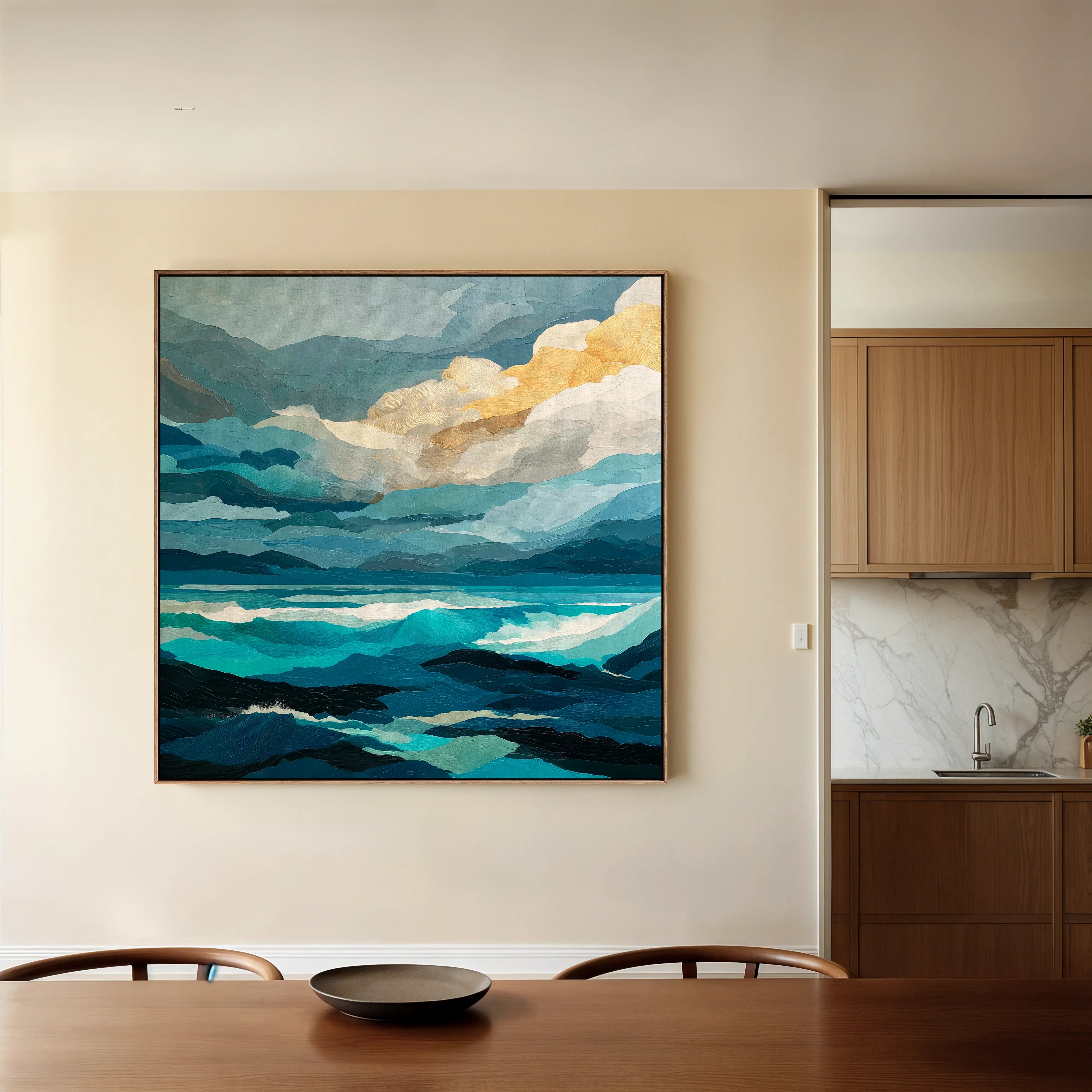 Abstract 1071 Canvas Art 16" x 16" / 40 x 40 cm / Black