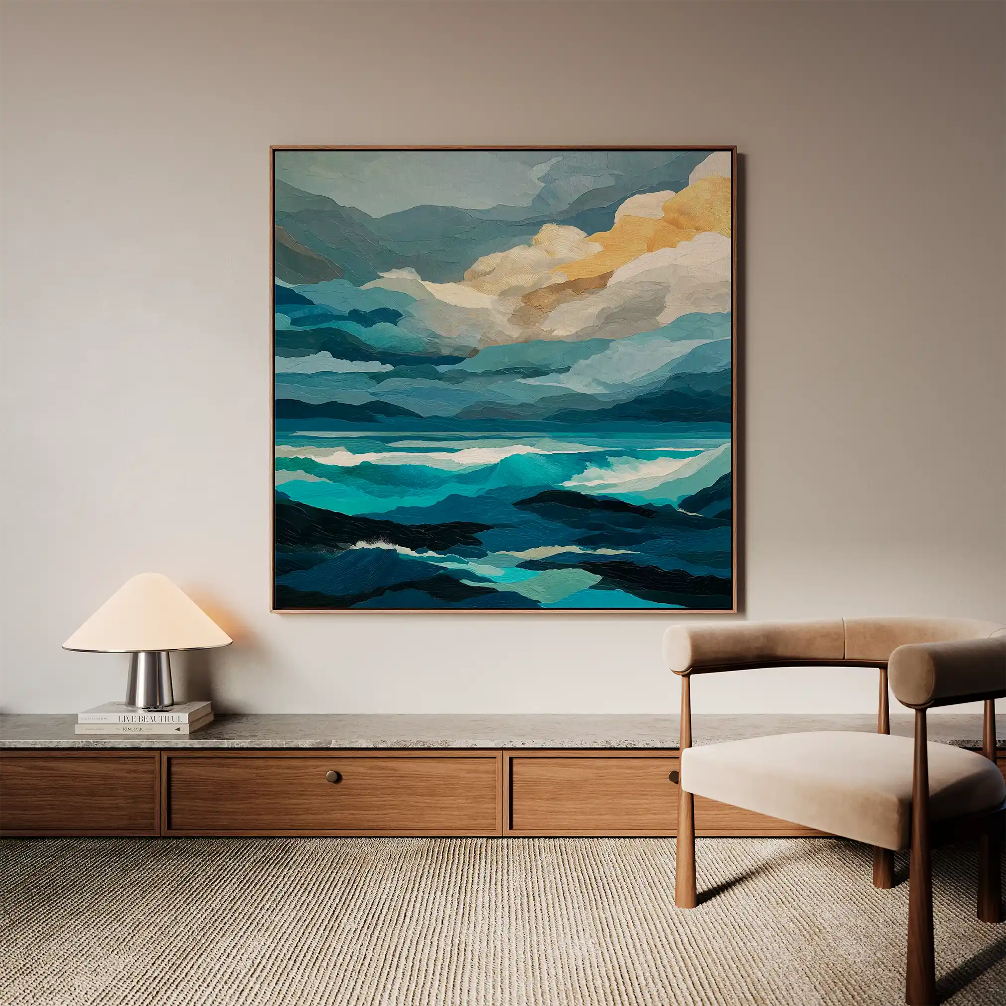 Abstract 1071 Canvas Art 60 x 60 cm / Black