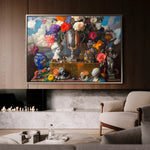 Floral 1071 Canvas Art 18" x 24" / 45 x 60 cm / Black