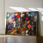 Floral 1071 Canvas Art 18" x 24" / 45 x 60 cm / Black