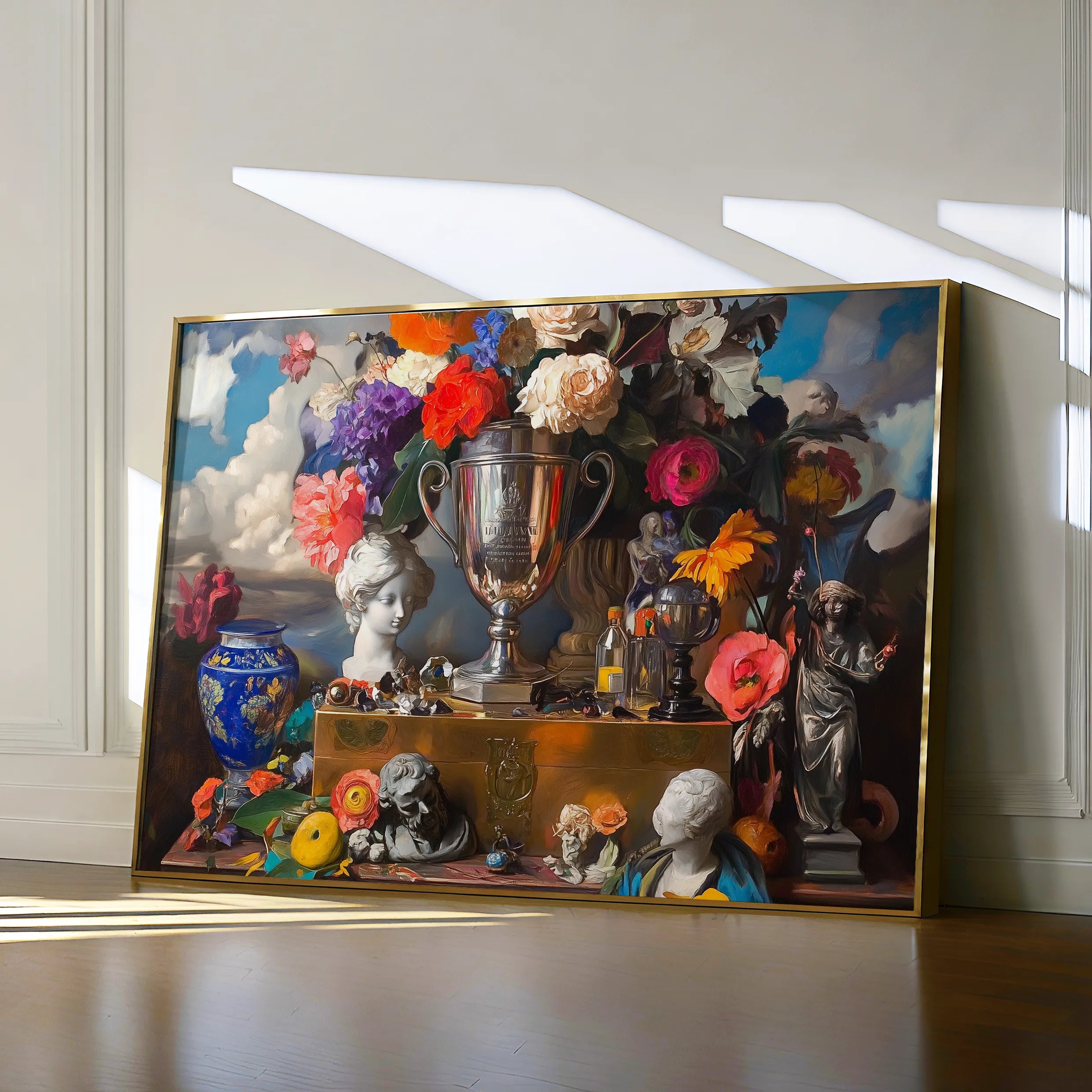 Floral 1071 Canvas Art 18" x 24" / 45 x 60 cm / Black