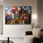Floral 1071 Canvas Art 18" x 24" / 45 x 60 cm / Black