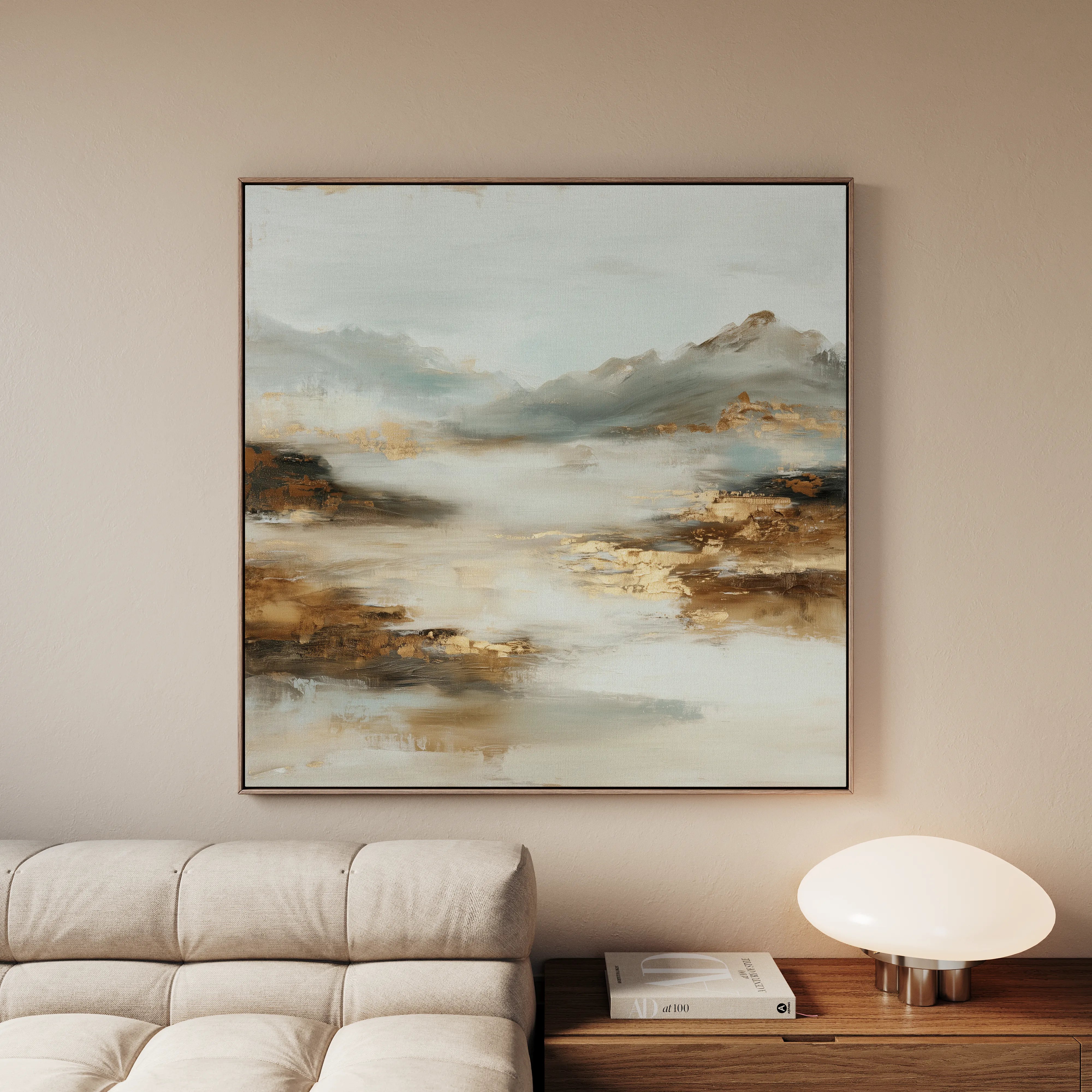 Abstract 1072 Canvas Art 16" x 16" / 40 x 40 cm / Black