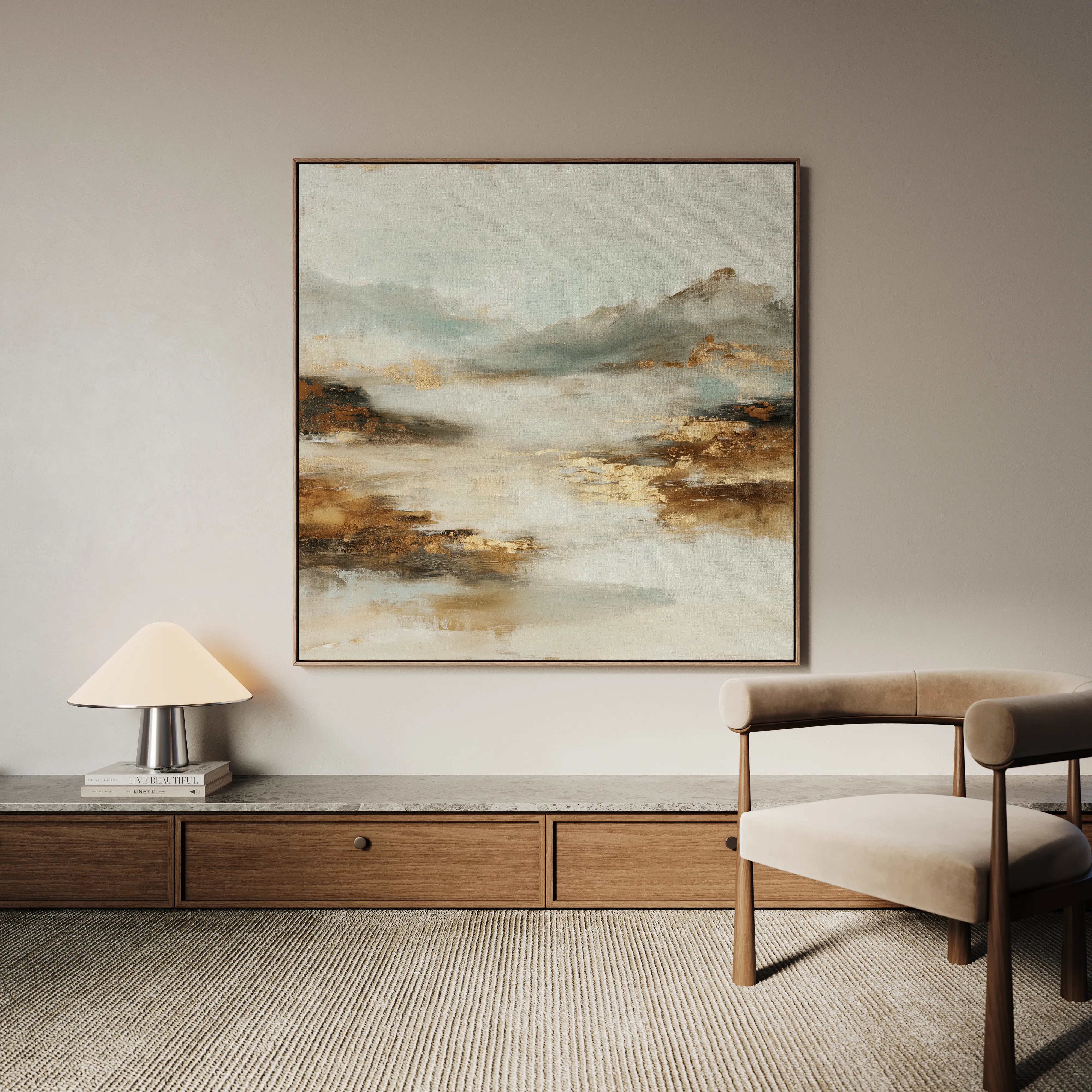 Abstract 1072 Canvas Art 16" x 16" / 40 x 40 cm / Black