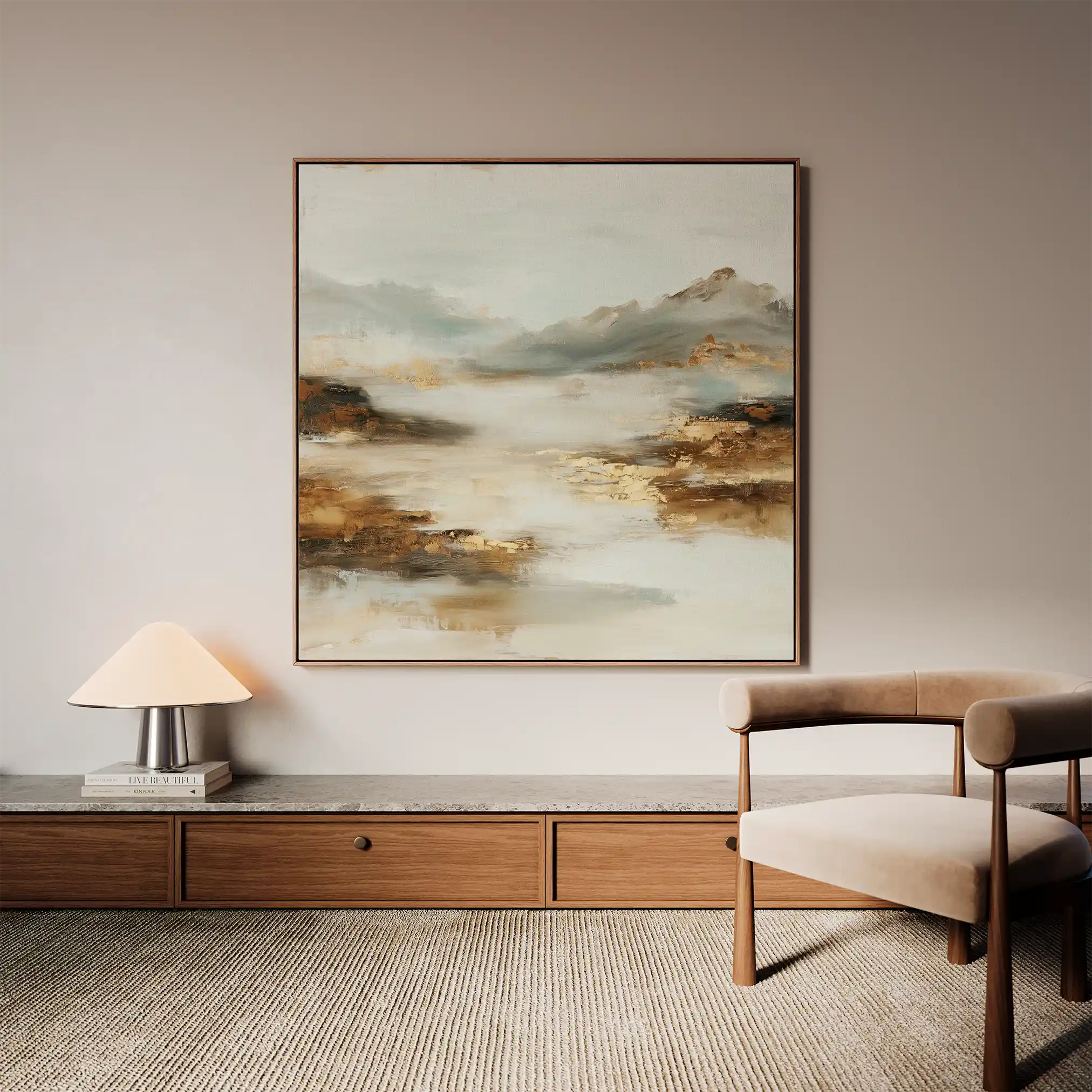 Abstract 1072 Canvas Art 60 x 60 cm / Black