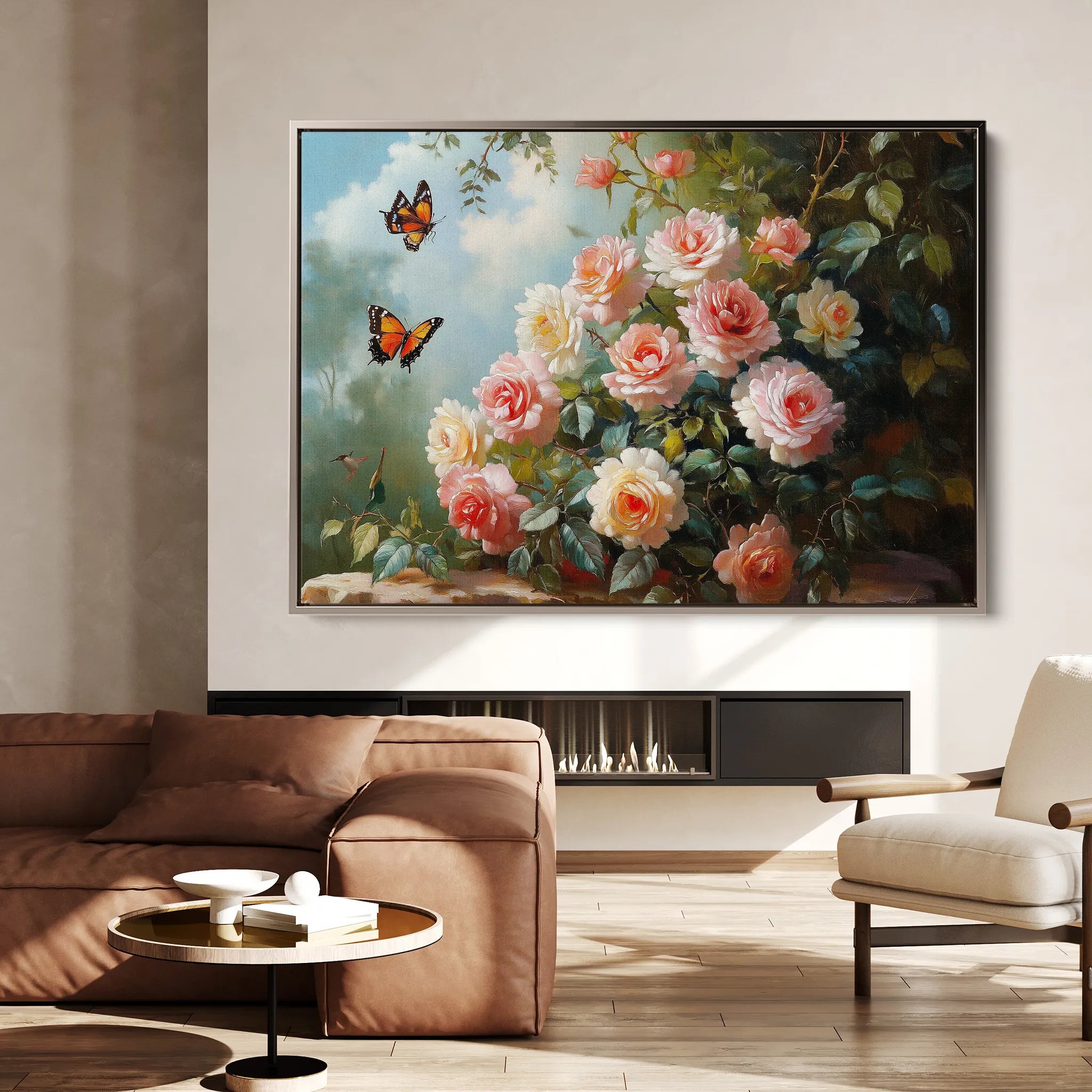 Floral 1072 Canvas Art 18" x 24" / 45 x 60 cm / Black