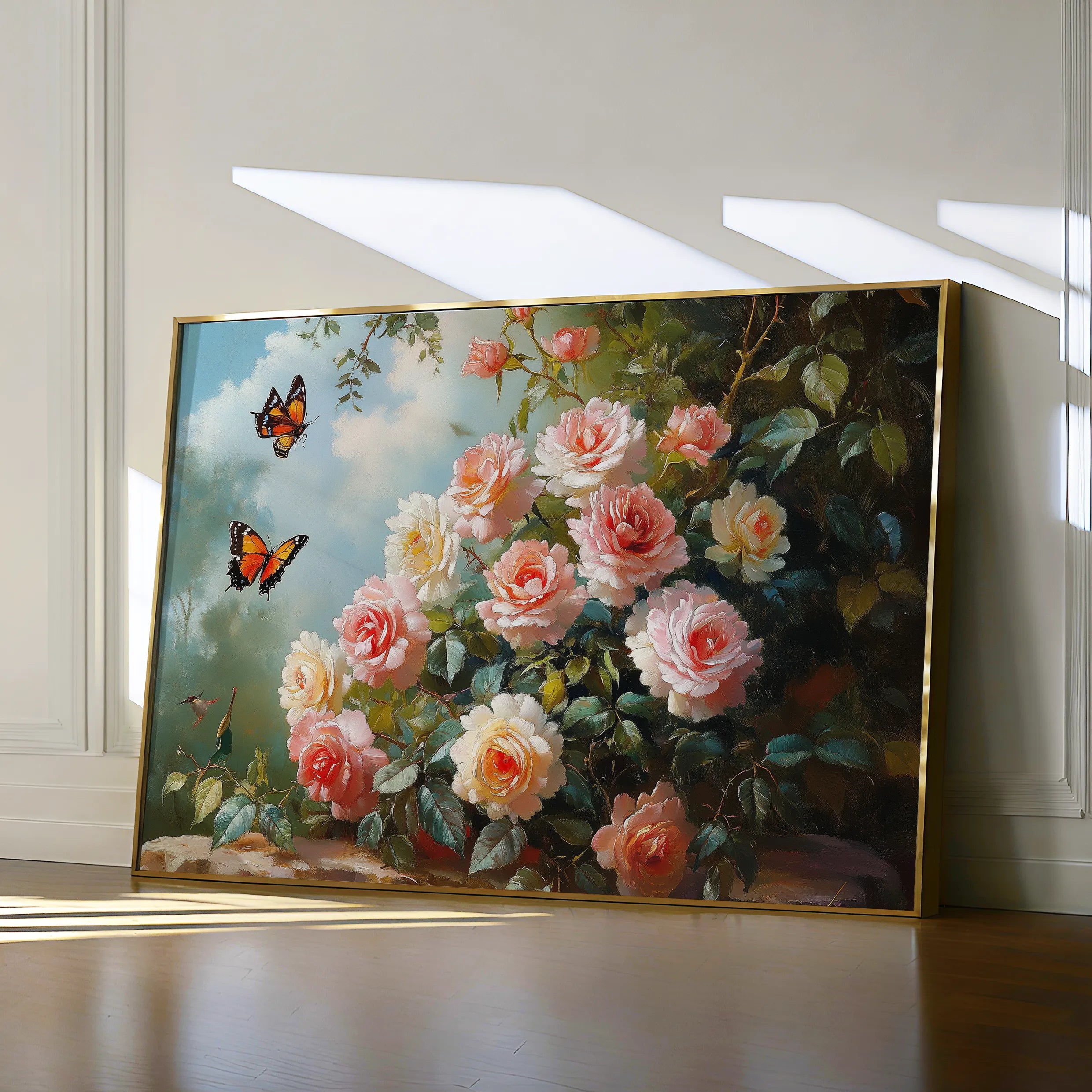 Floral 1072 Canvas Art 18" x 24" / 45 x 60 cm / Black