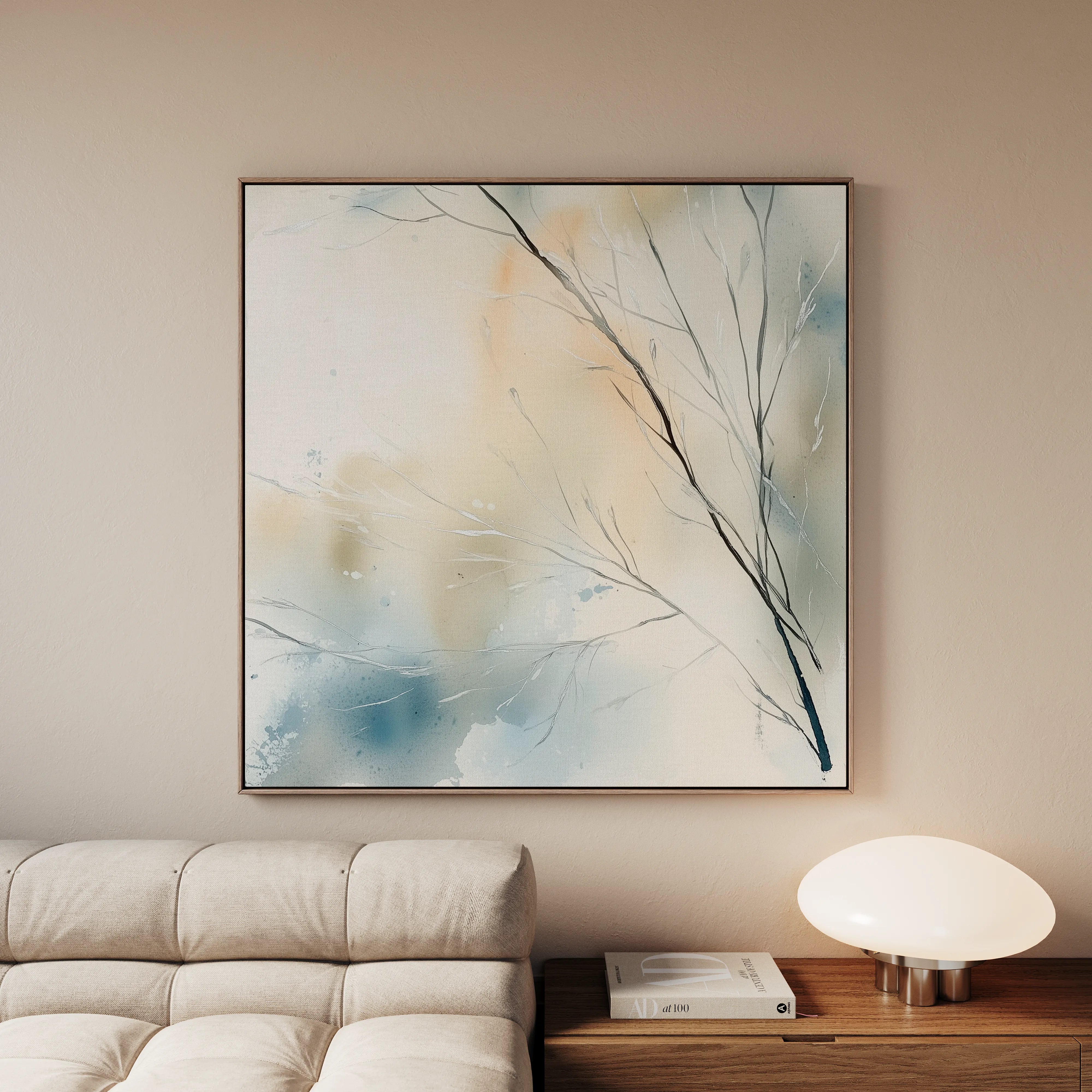 Abstract 1073 Canvas Art 16" x 16" / 40 x 40 cm / Black
