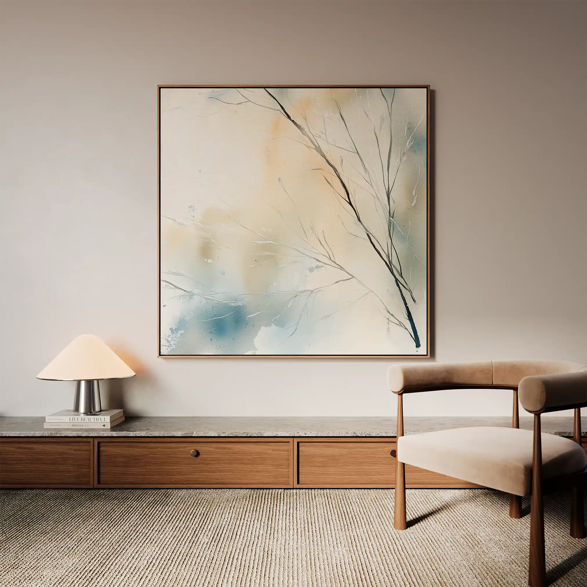 Abstract 1073 Canvas Art 60 x 60 cm / Black