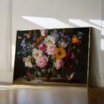 Floral 1073 Canvas Art 60 x 40 cm / Black