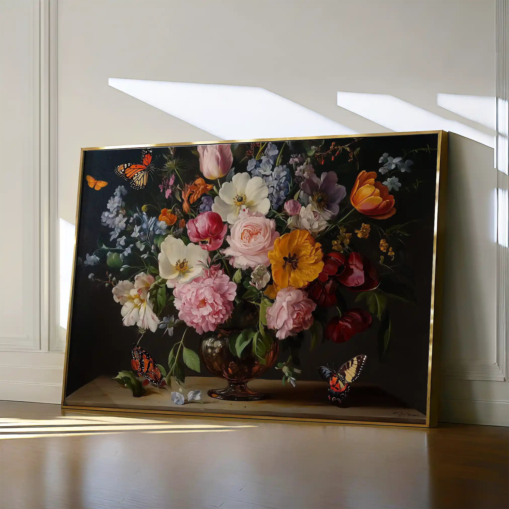 Floral 1073 Canvas Art 60 x 40 cm / Black