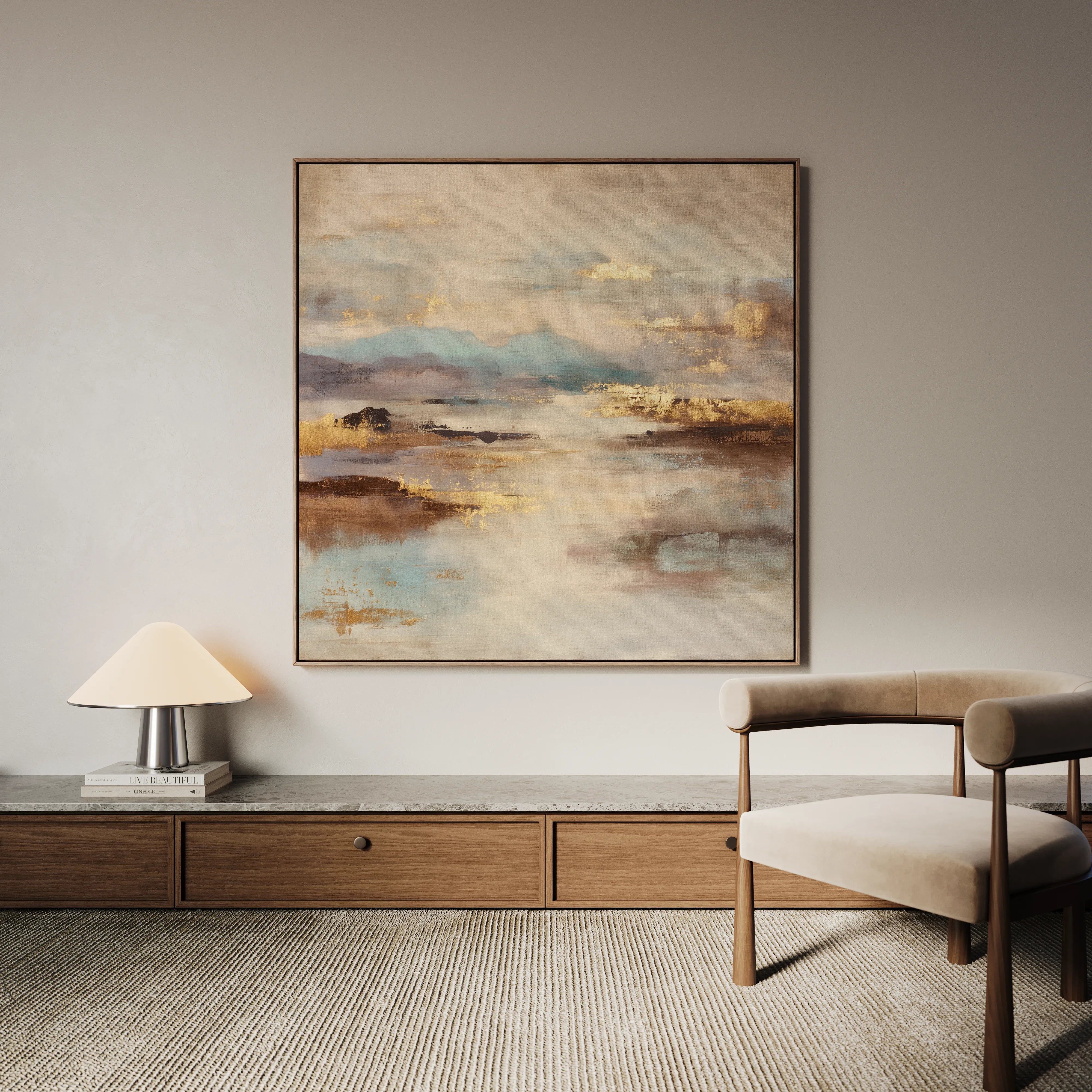 Abstract 1074 Canvas Art 16" x 16" / 40 x 40 cm / Black