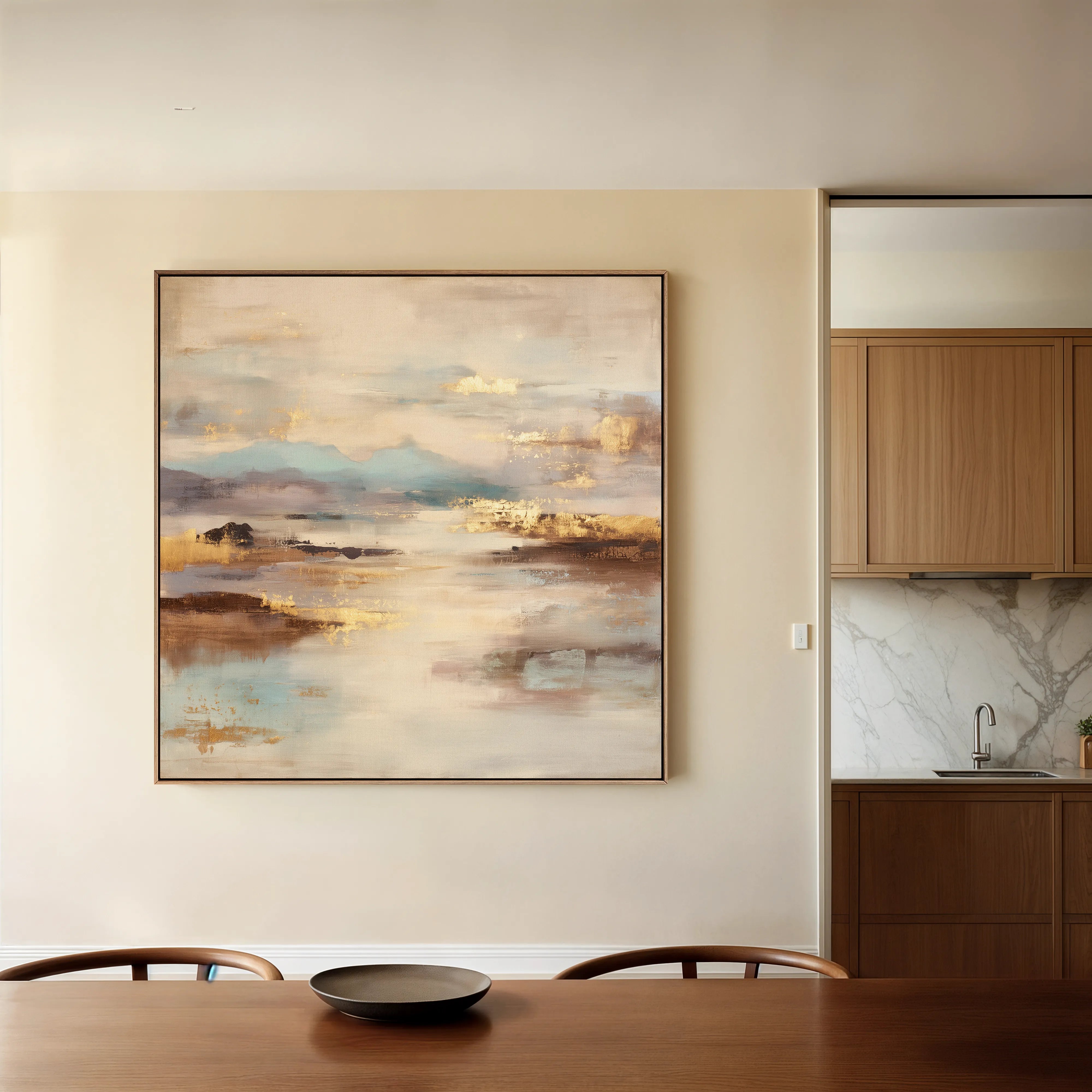 Abstract 1074 Canvas Art 16" x 16" / 40 x 40 cm / Black