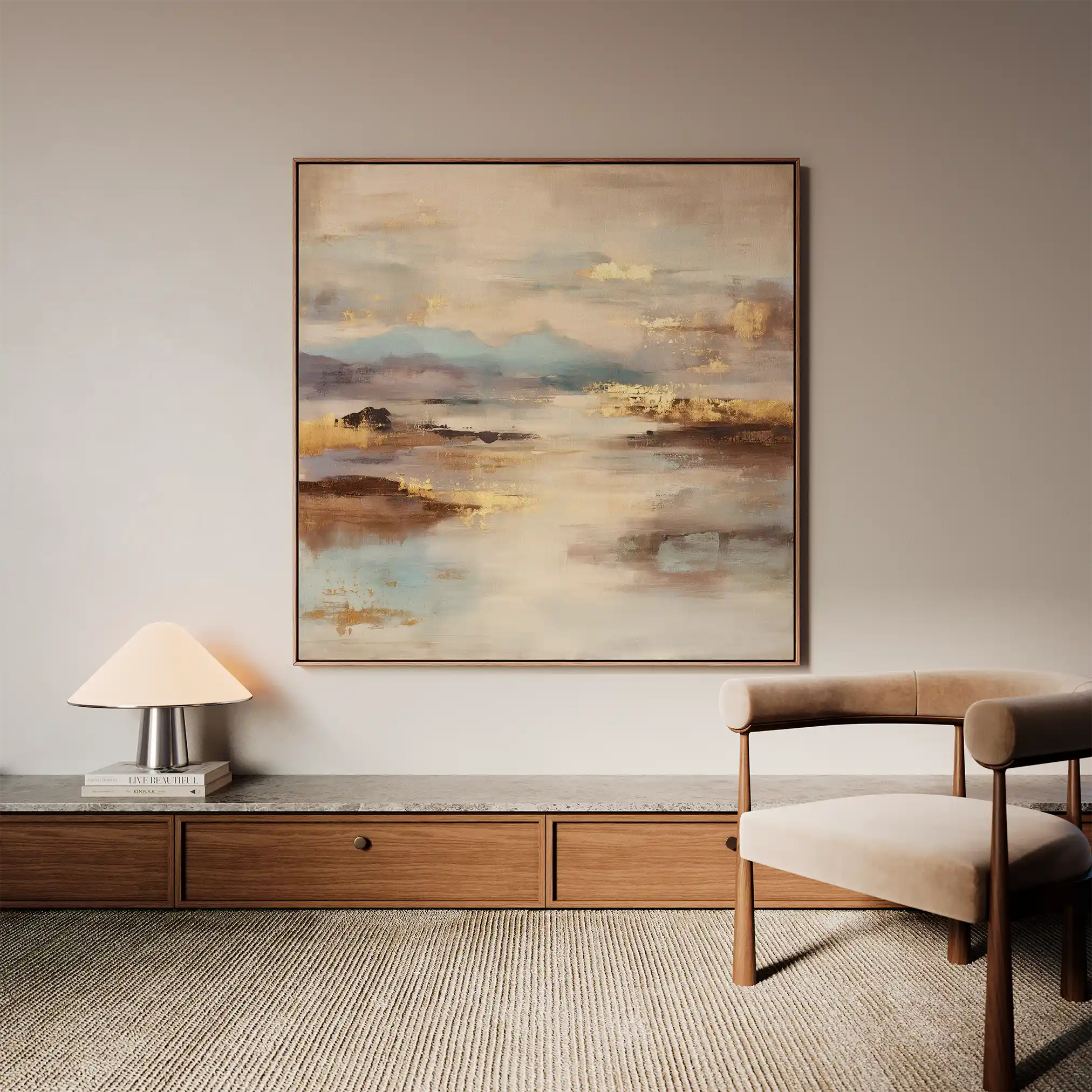 Abstract 1074 Canvas Art 60 x 60 cm / Black