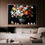 Floral 1074 Canvas Art 18" x 24" / 45 x 60 cm / Black