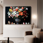 Floral 1074 Canvas Art 18" x 24" / 45 x 60 cm / Black