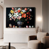 Floral 1074 Canvas Art 18" x 24" / 45 x 60 cm / Black